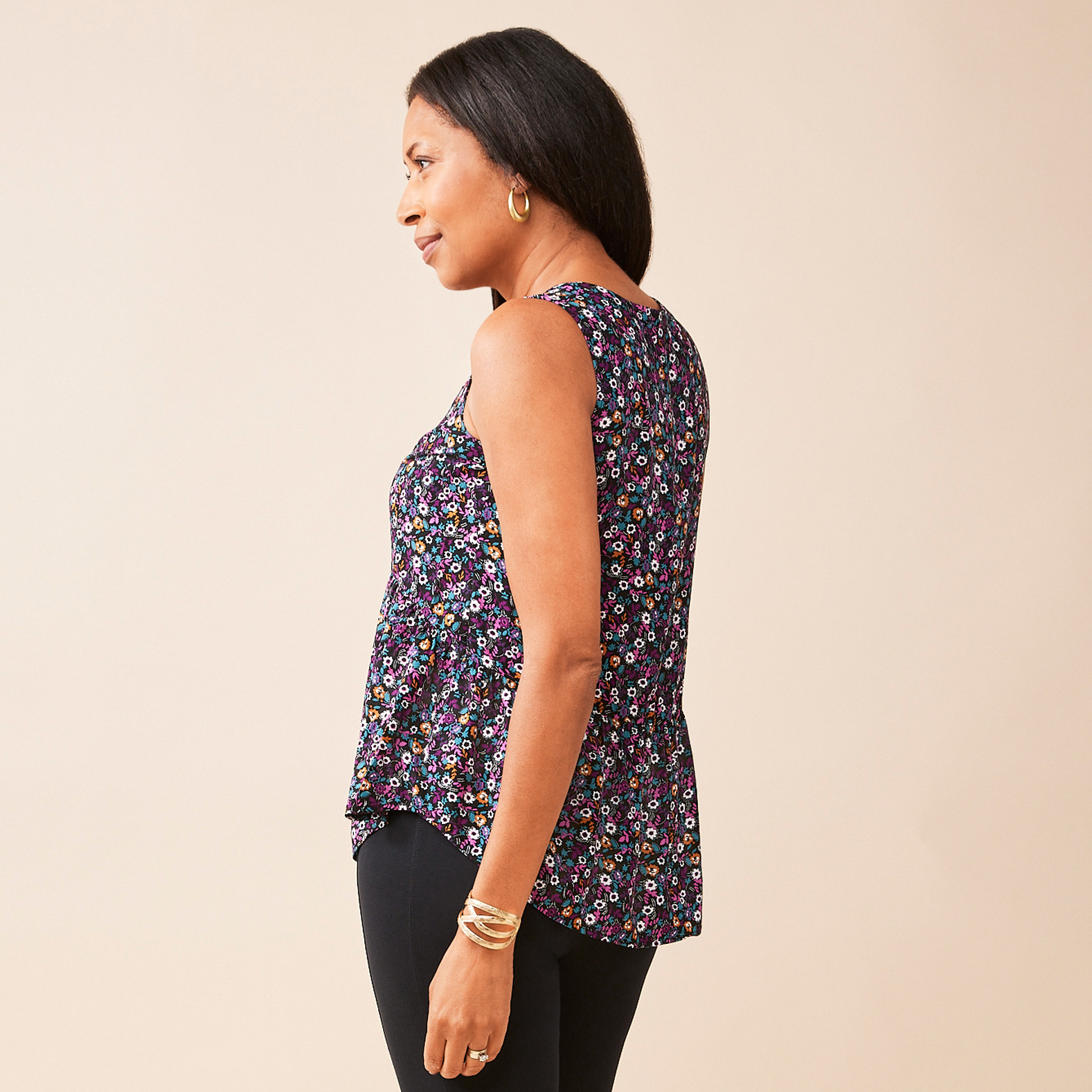Sleeveless Peplum Blouse Side View