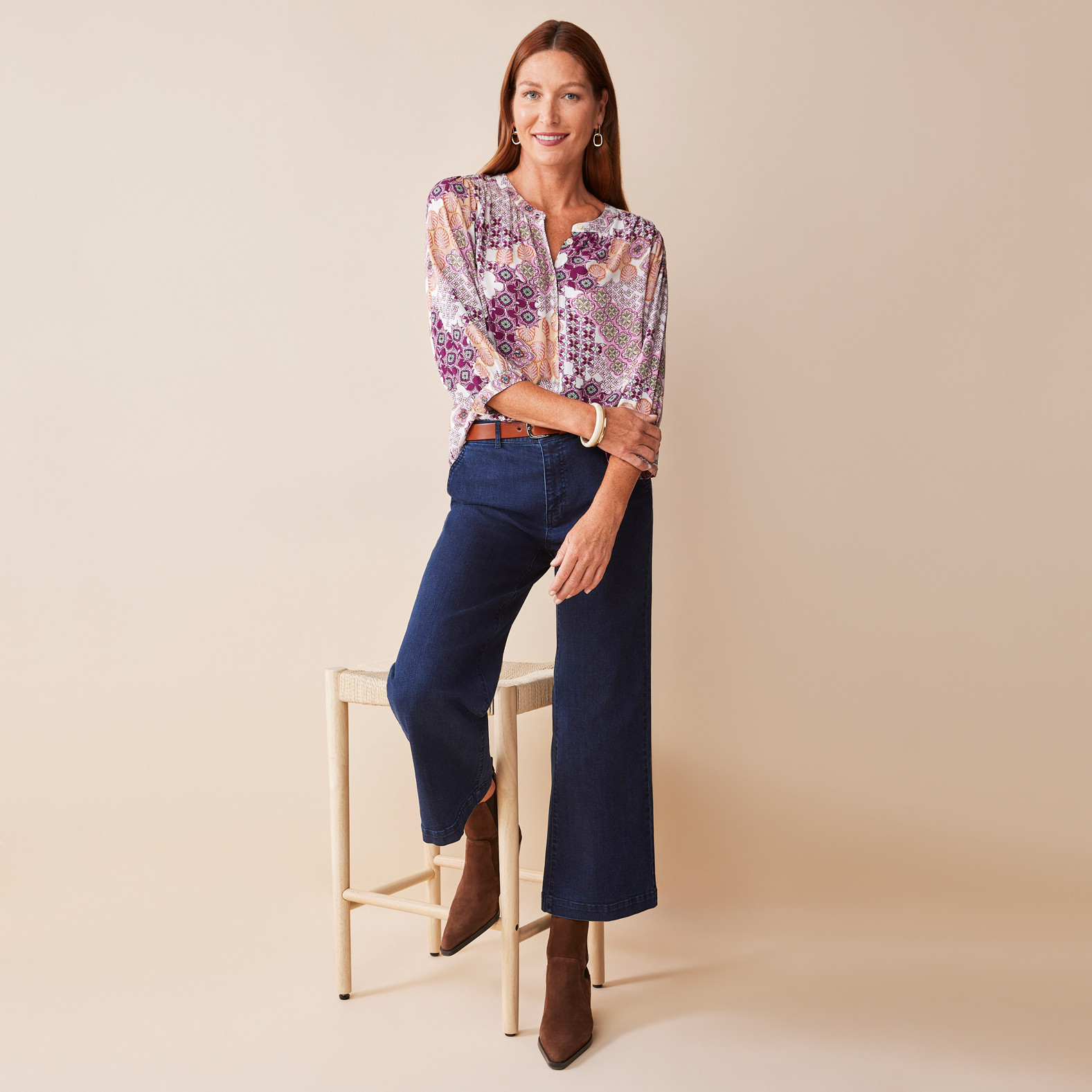 Three Quarter Sleeve Blouse Full Body