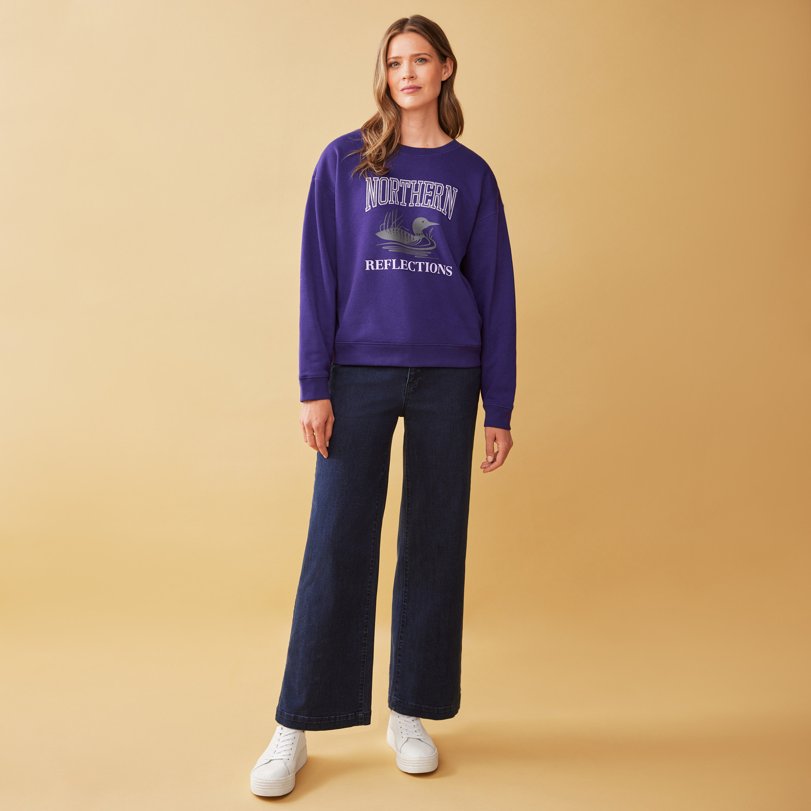 Vintage Iconic Crewneck Posh Purple Full Body