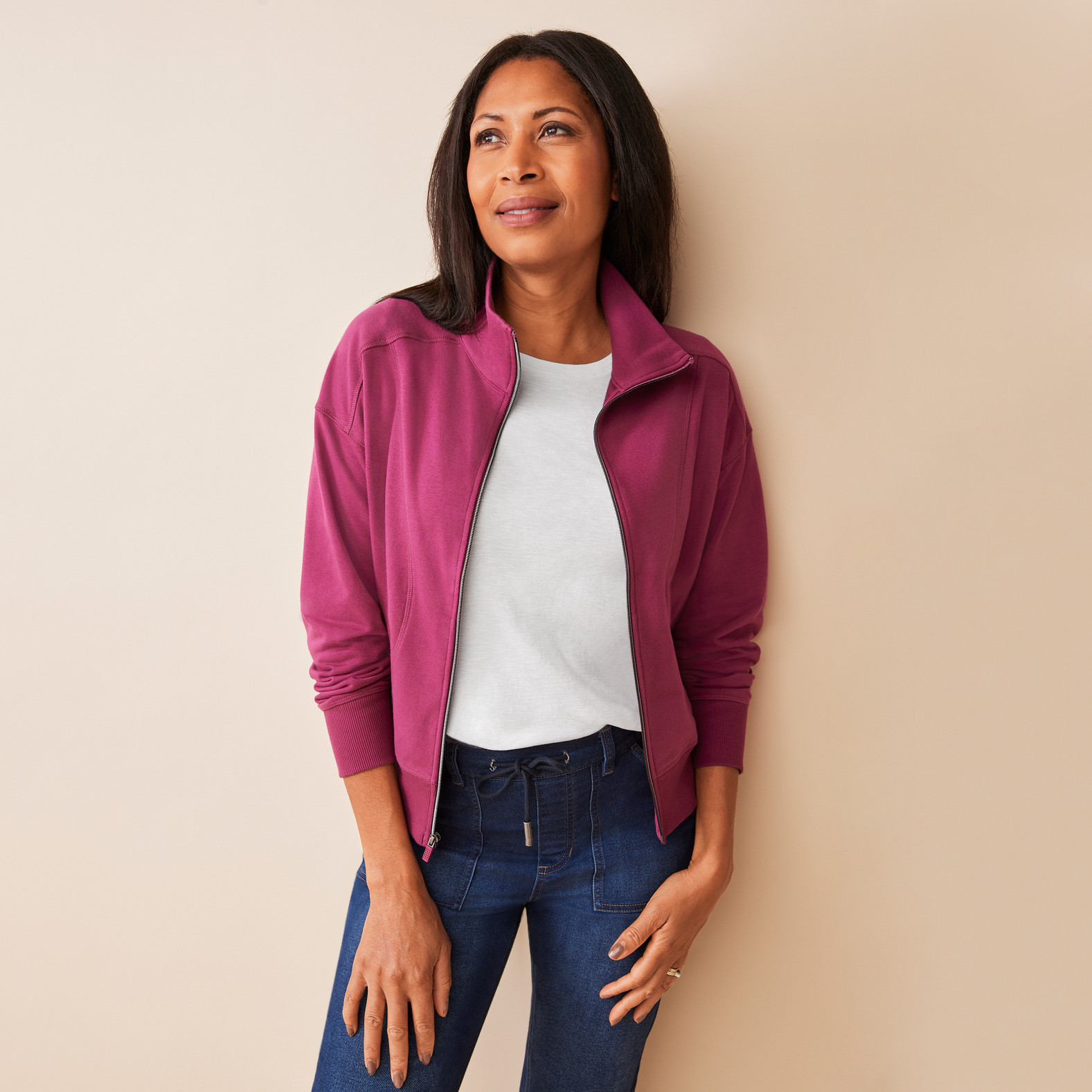 Zip Up Active Jacket Frozen Wine Purple