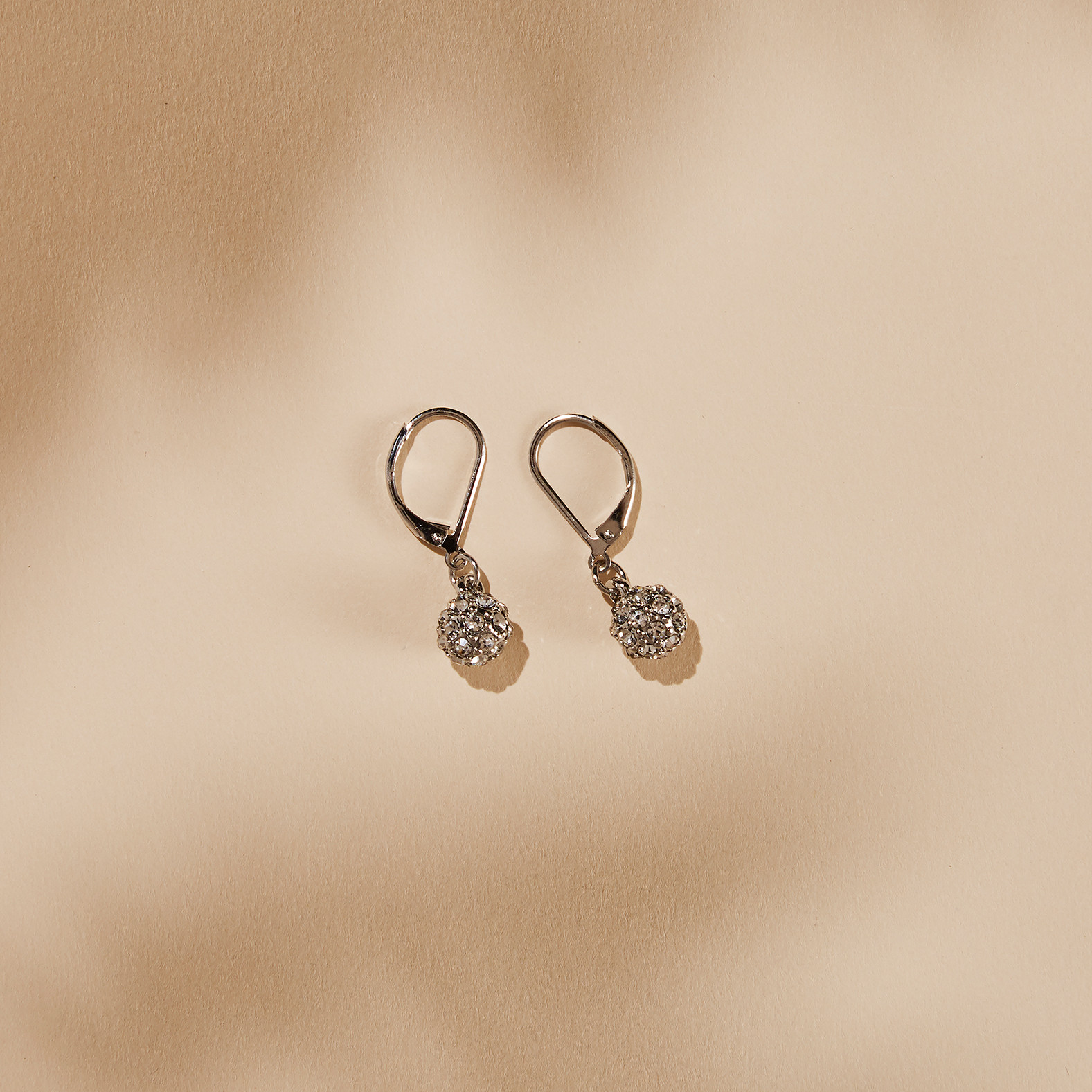 Drop Earrings with pave Ball