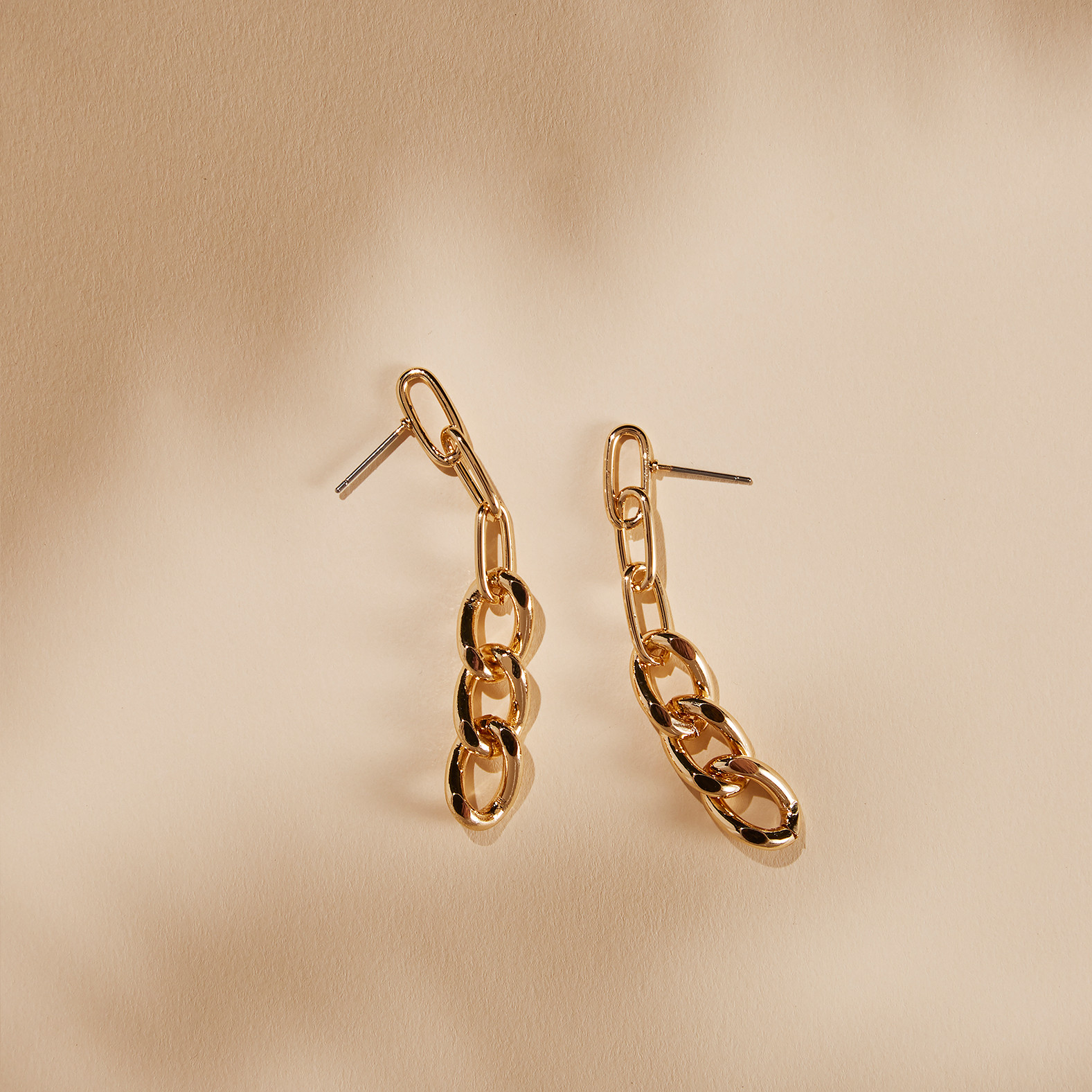 Long Link Drop Earrings