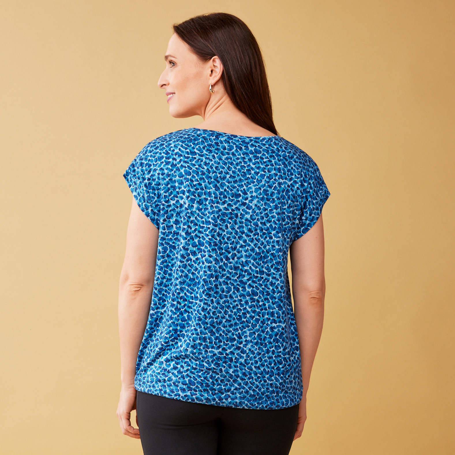 Women`s Blouse in Animal Print - back view