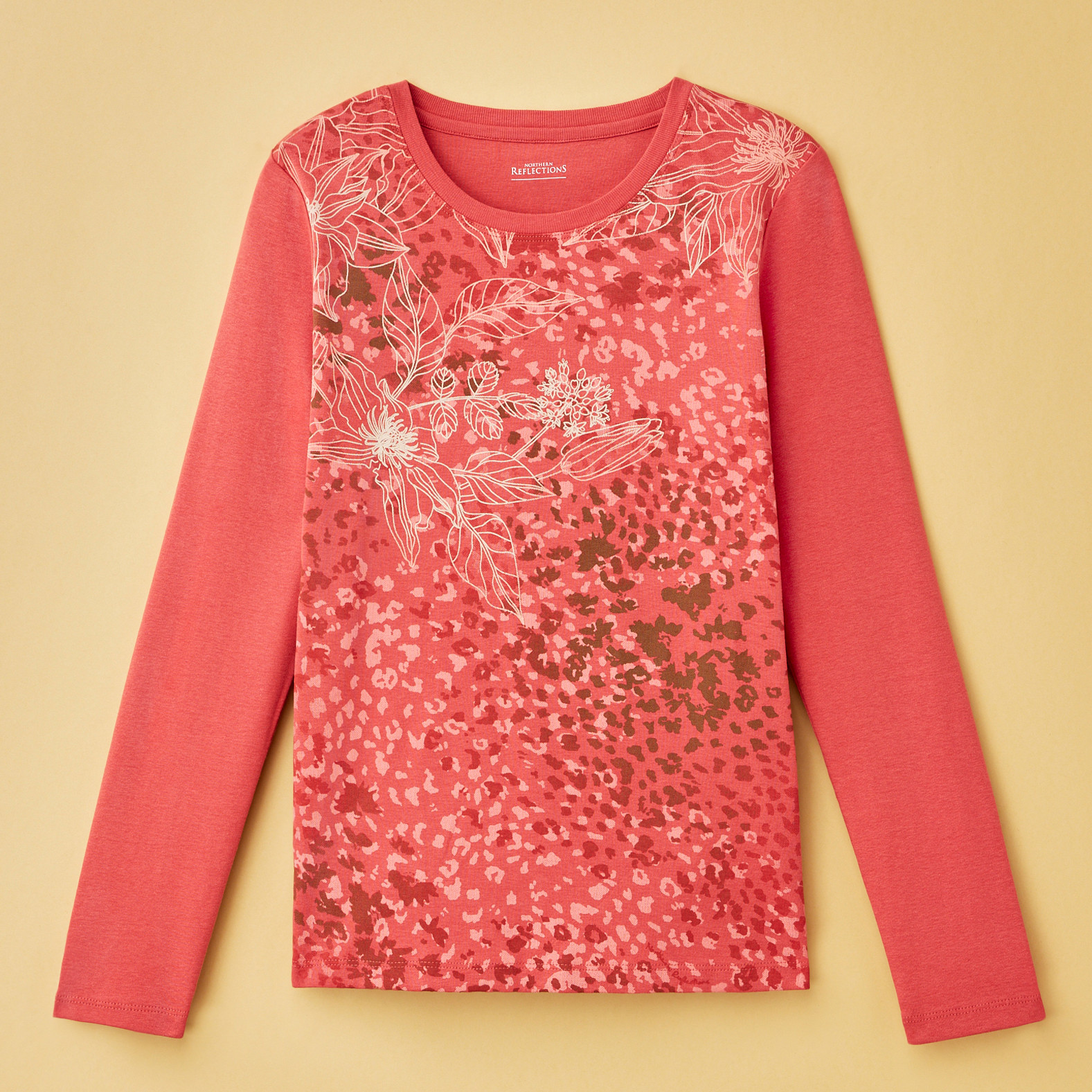 Petite - Animal Print Graphic Tee
