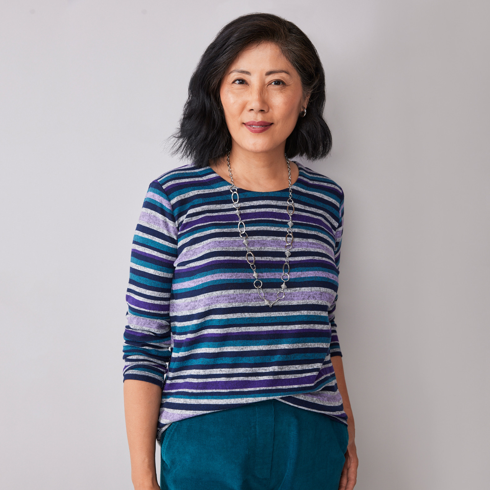 Women`s Striped Knit Sweater