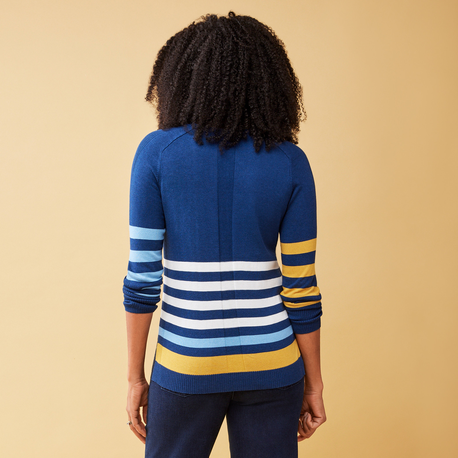 Crewneck Striped Sweater -Back View