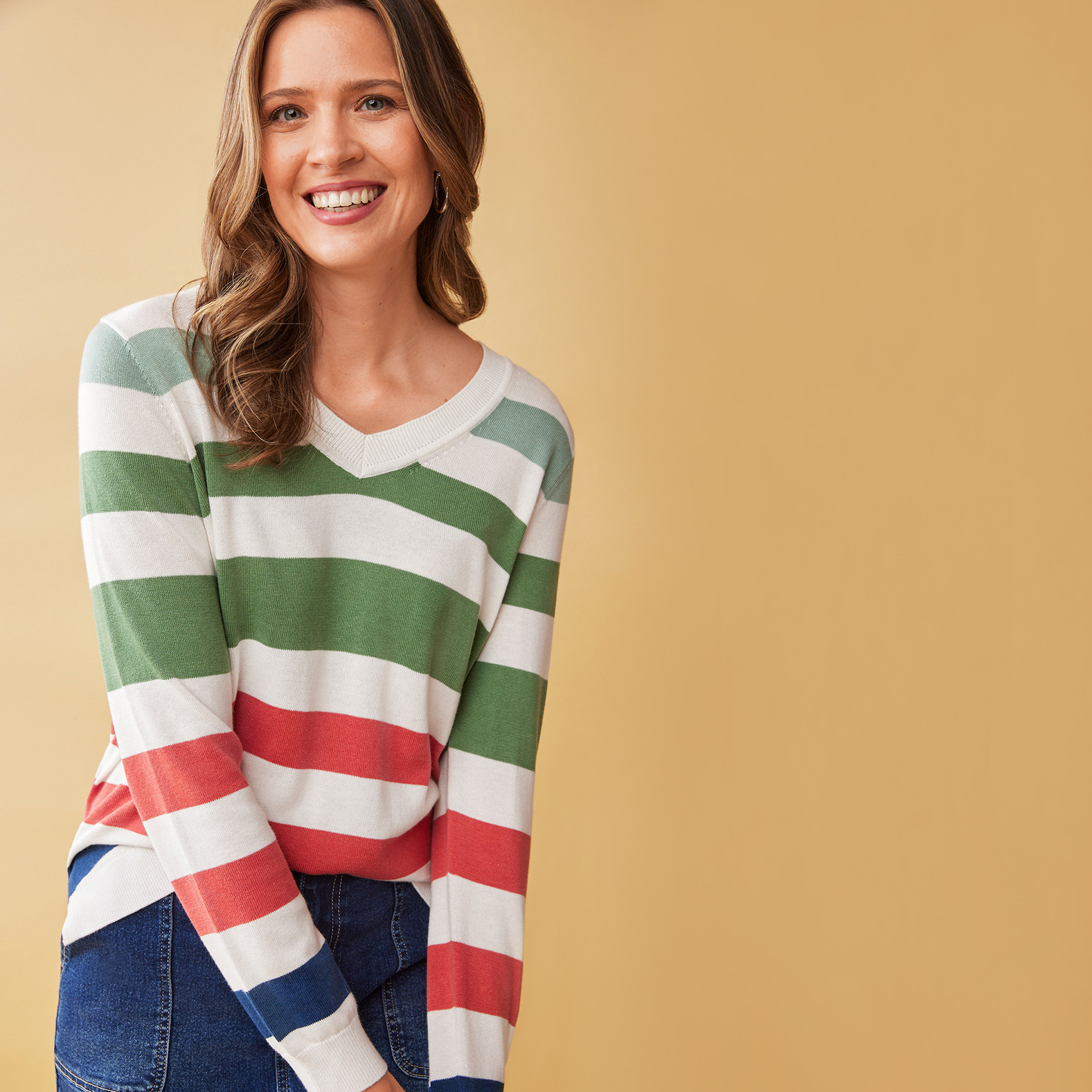 Women's Oversized Bold Stripe Sweater