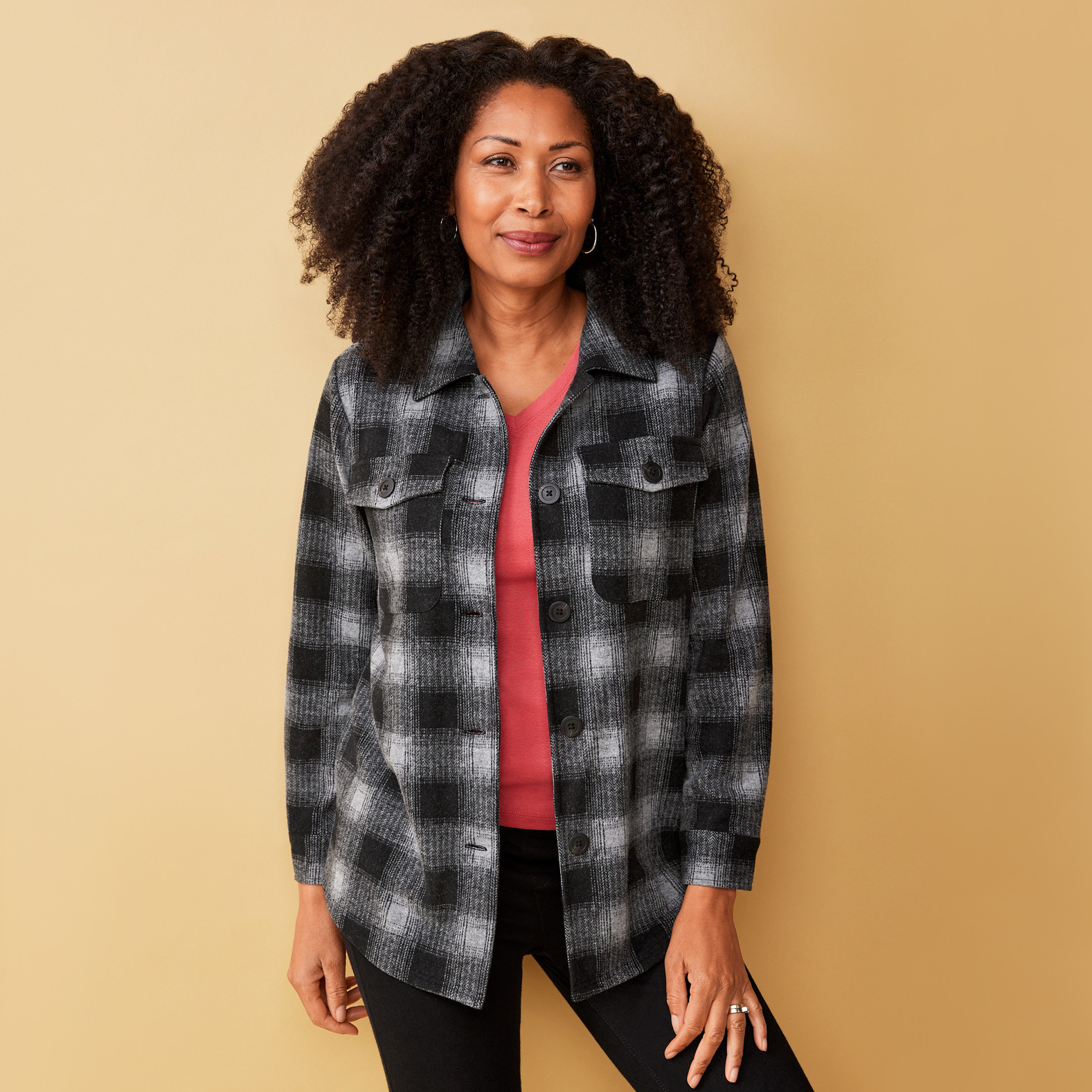 Women's Relaxed Plaid Barn Jacket