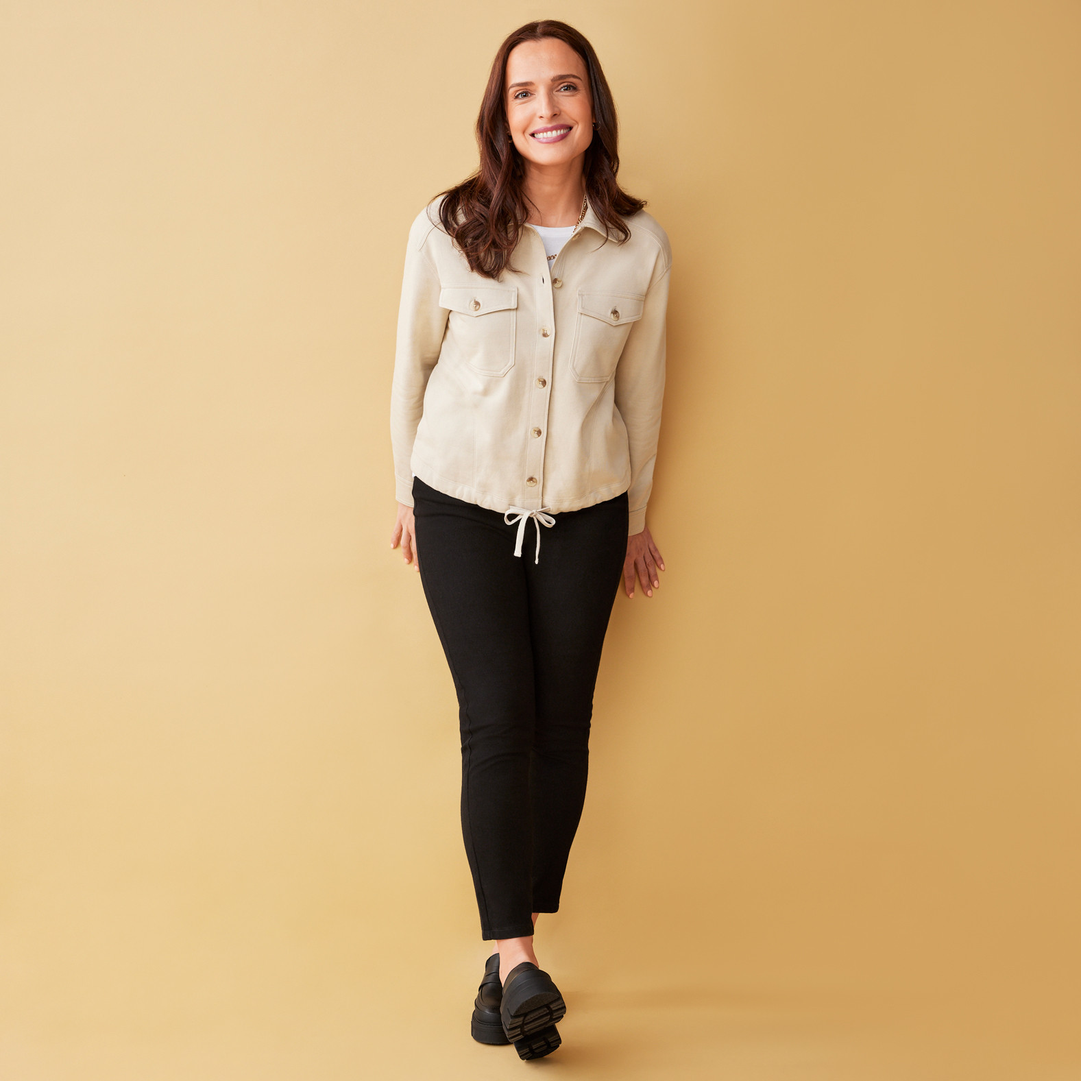 Petite - Tie Front Jacket -Full Body