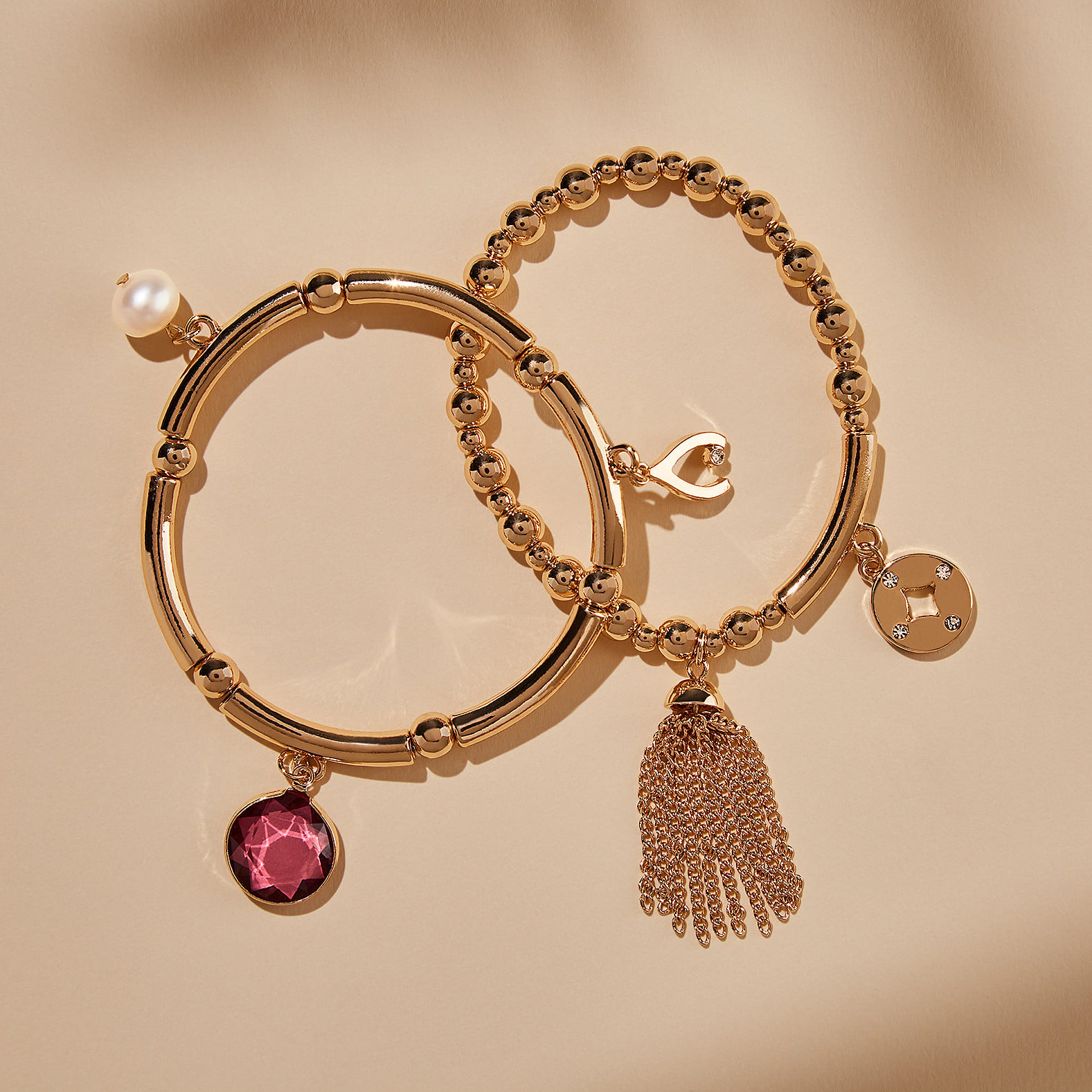 Double Row Charm Bracelet