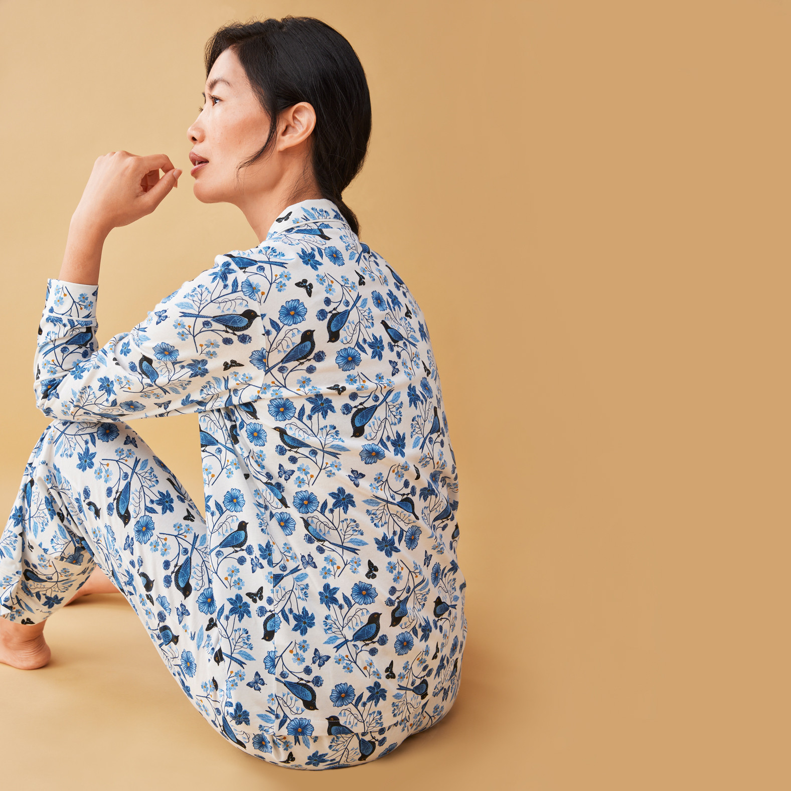 Blue Birds Pyjama Set Backview