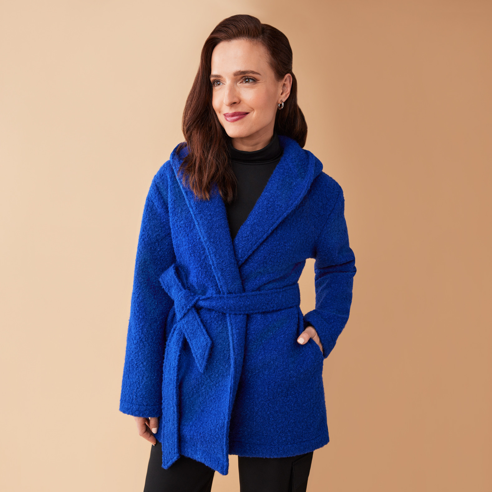 Boucle Chunky Wrap Jacket Half Body