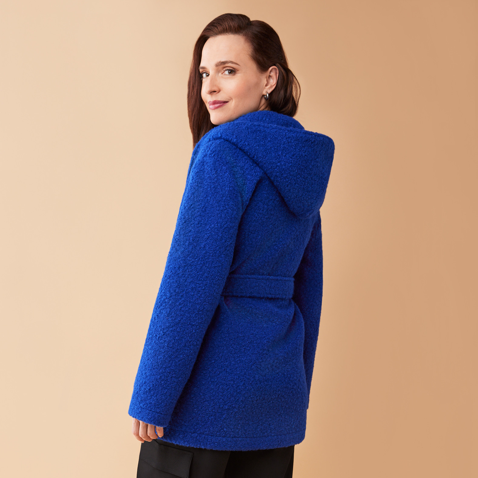 Boucle Chunky Wrap Jacket Back View