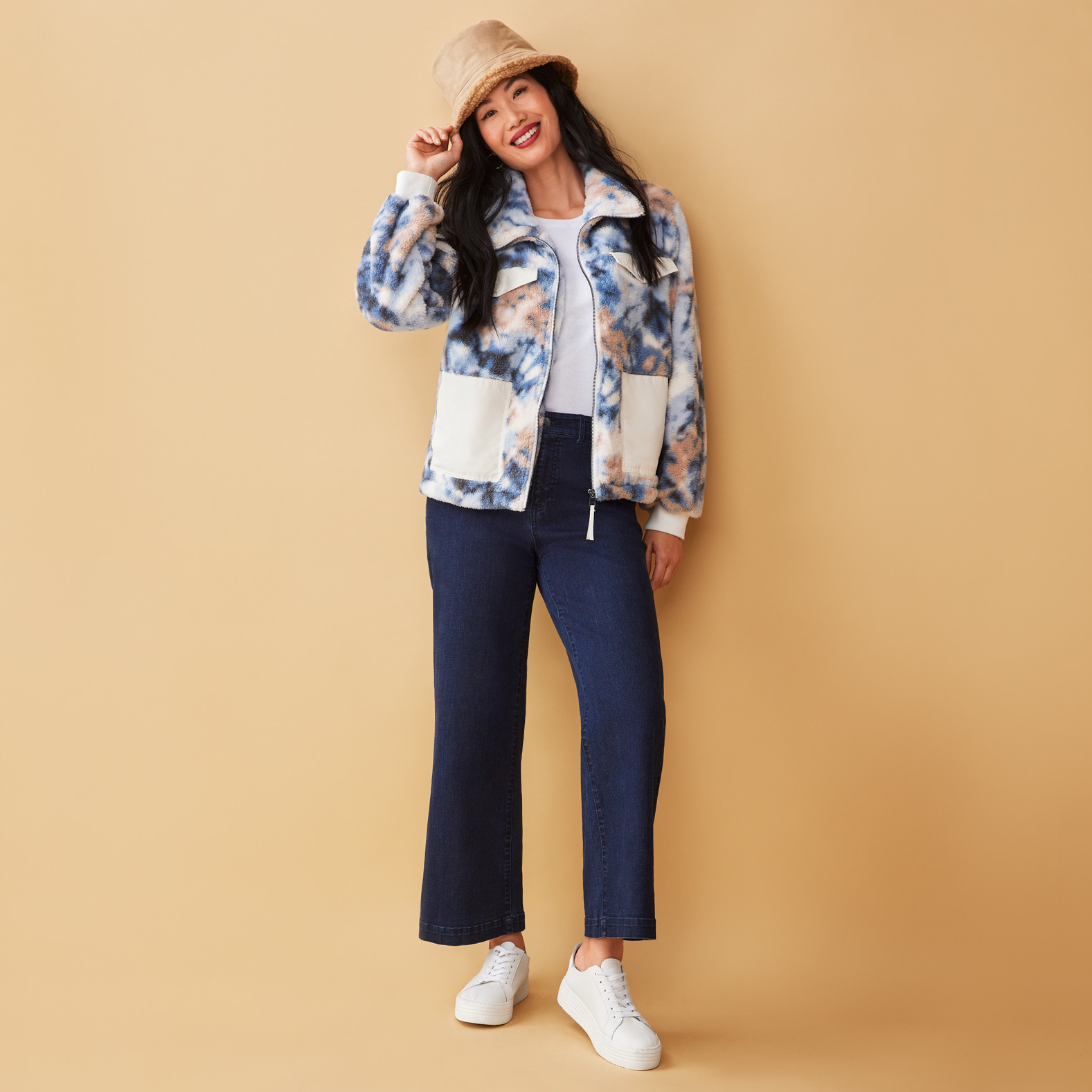 Fluffy Sherpa Jacket Full Body