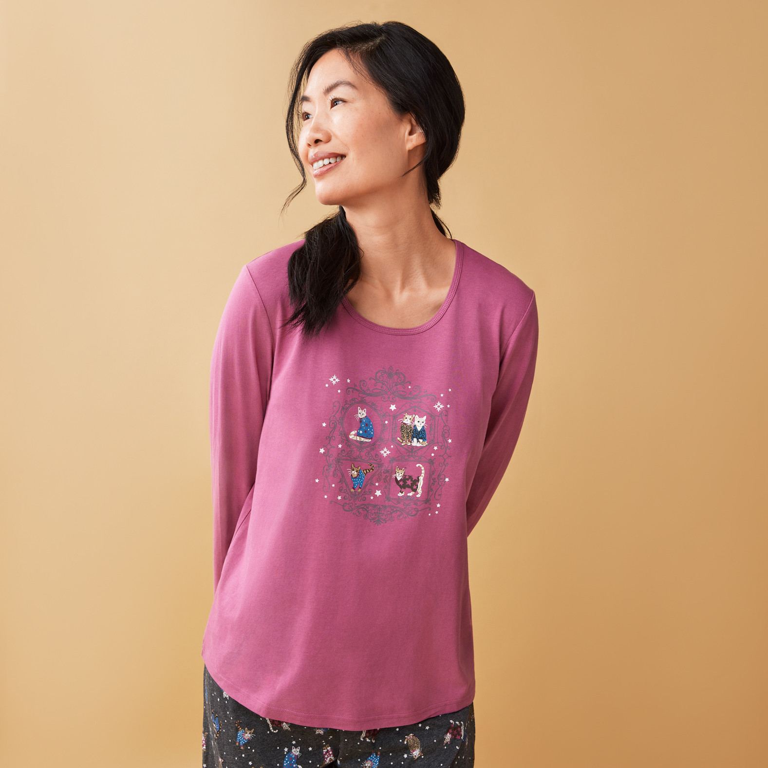 Cats in Sweaters Pyjama Set Half Body