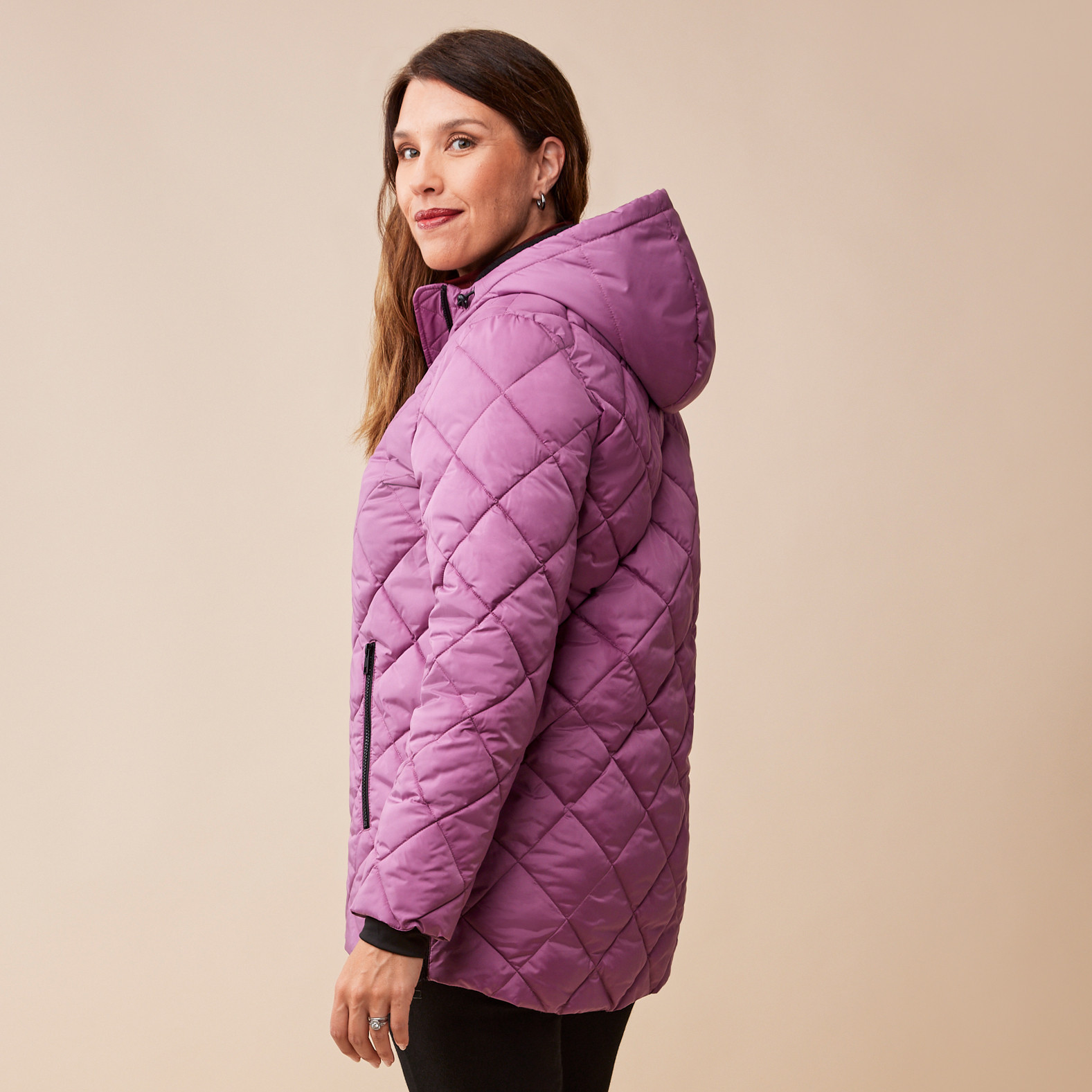 Diamond Quilt Jacket Side View