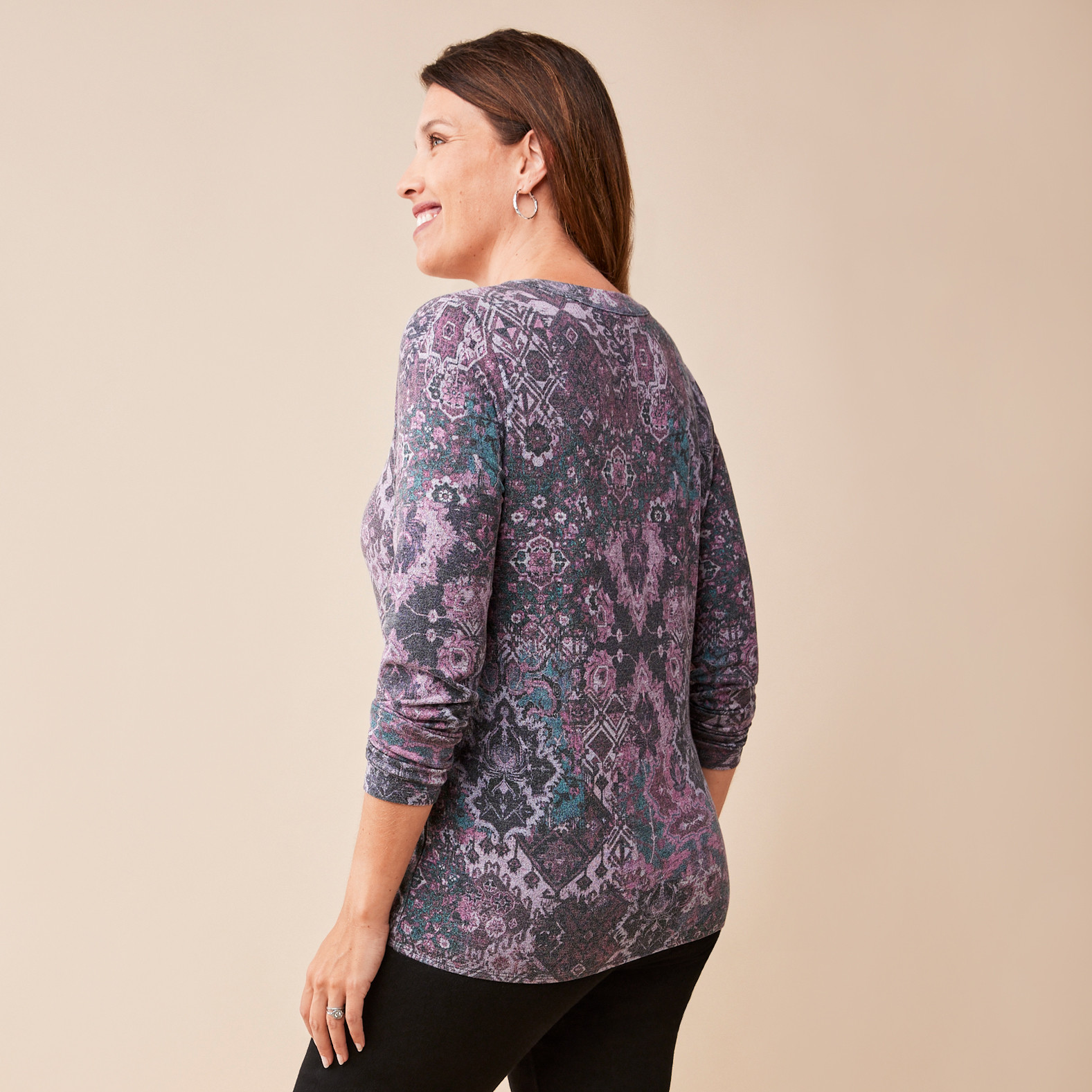 Long Sleeve Sublimation Knit Top Back View