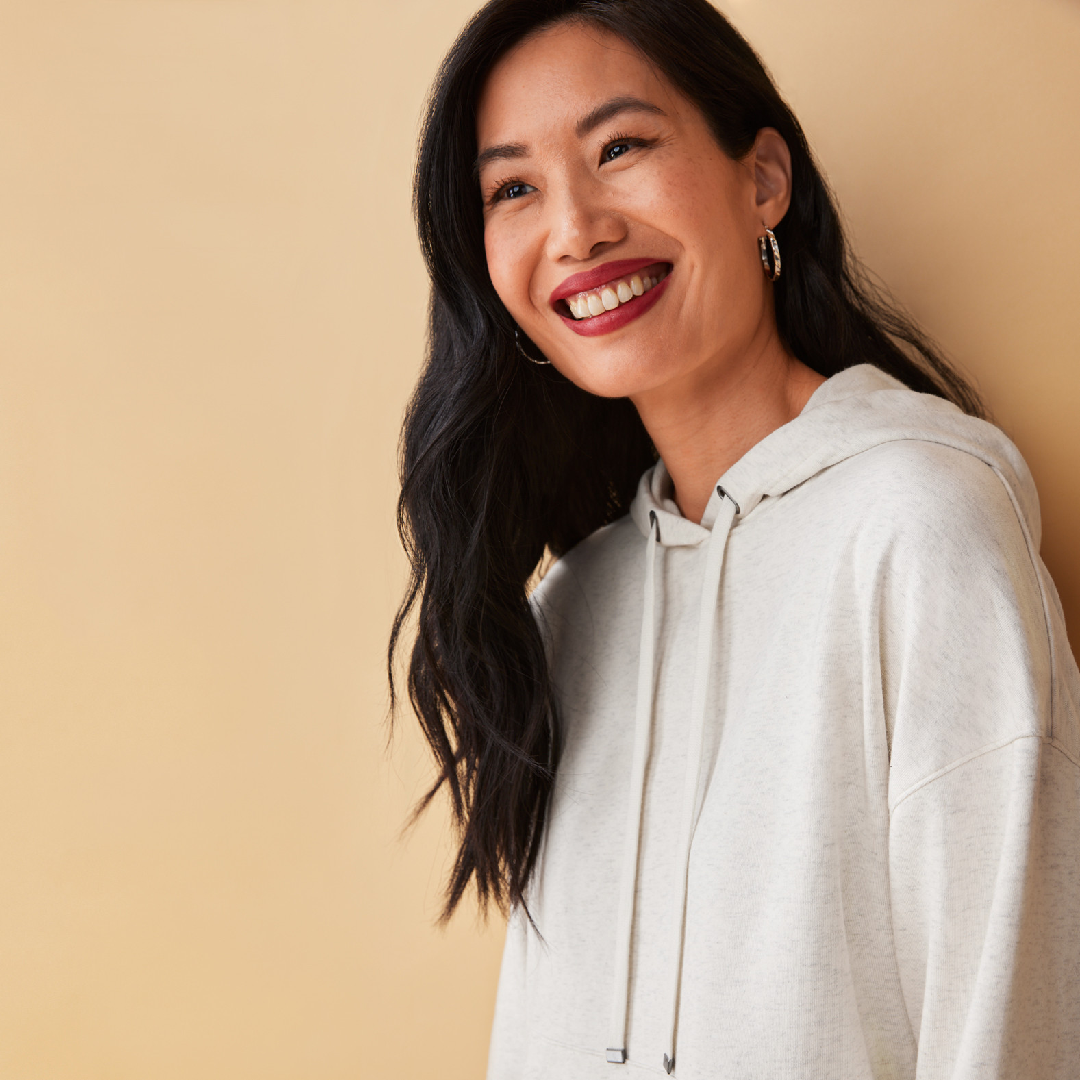 Marled Knit Hoodie Close Up