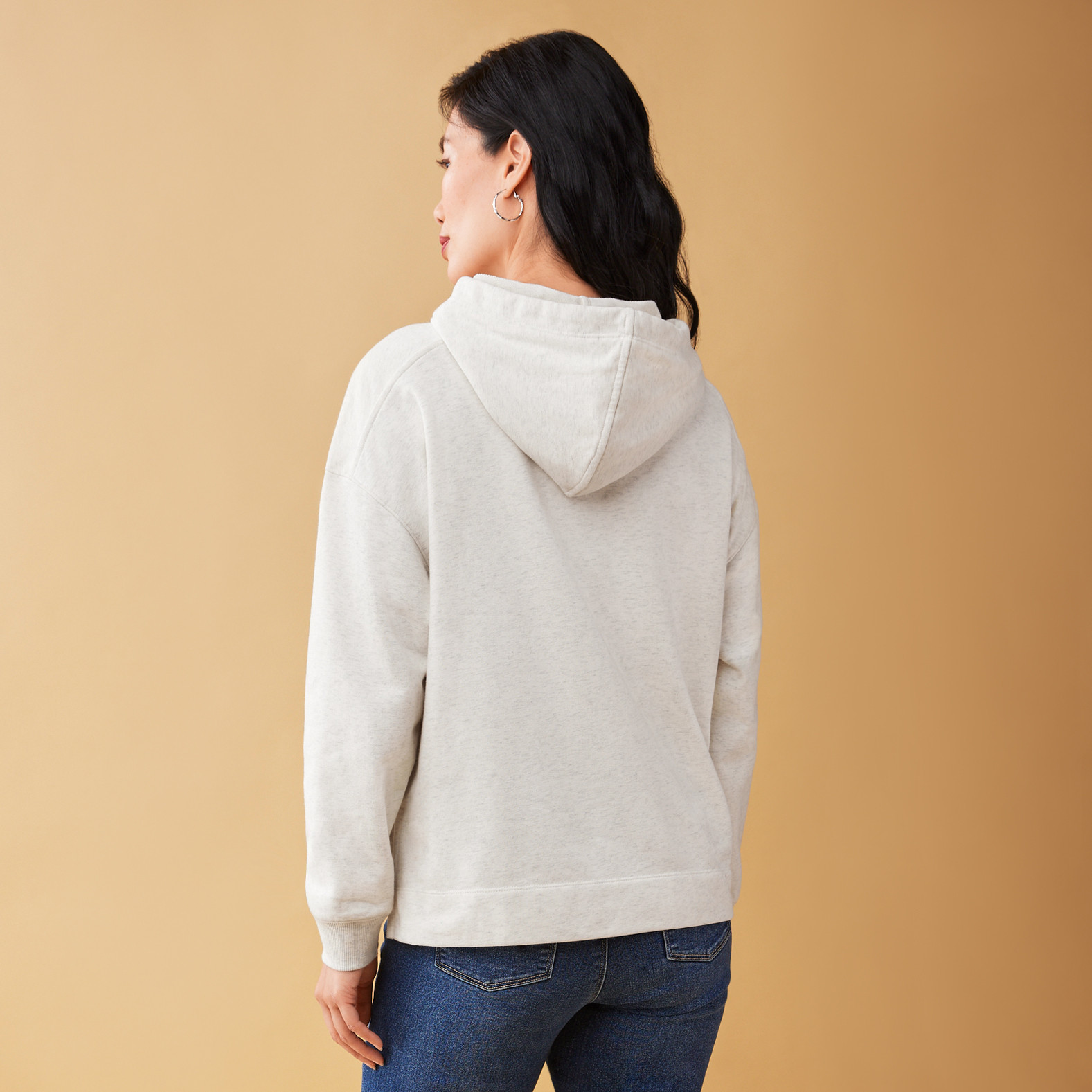 Marled Knit Hoodie Back View