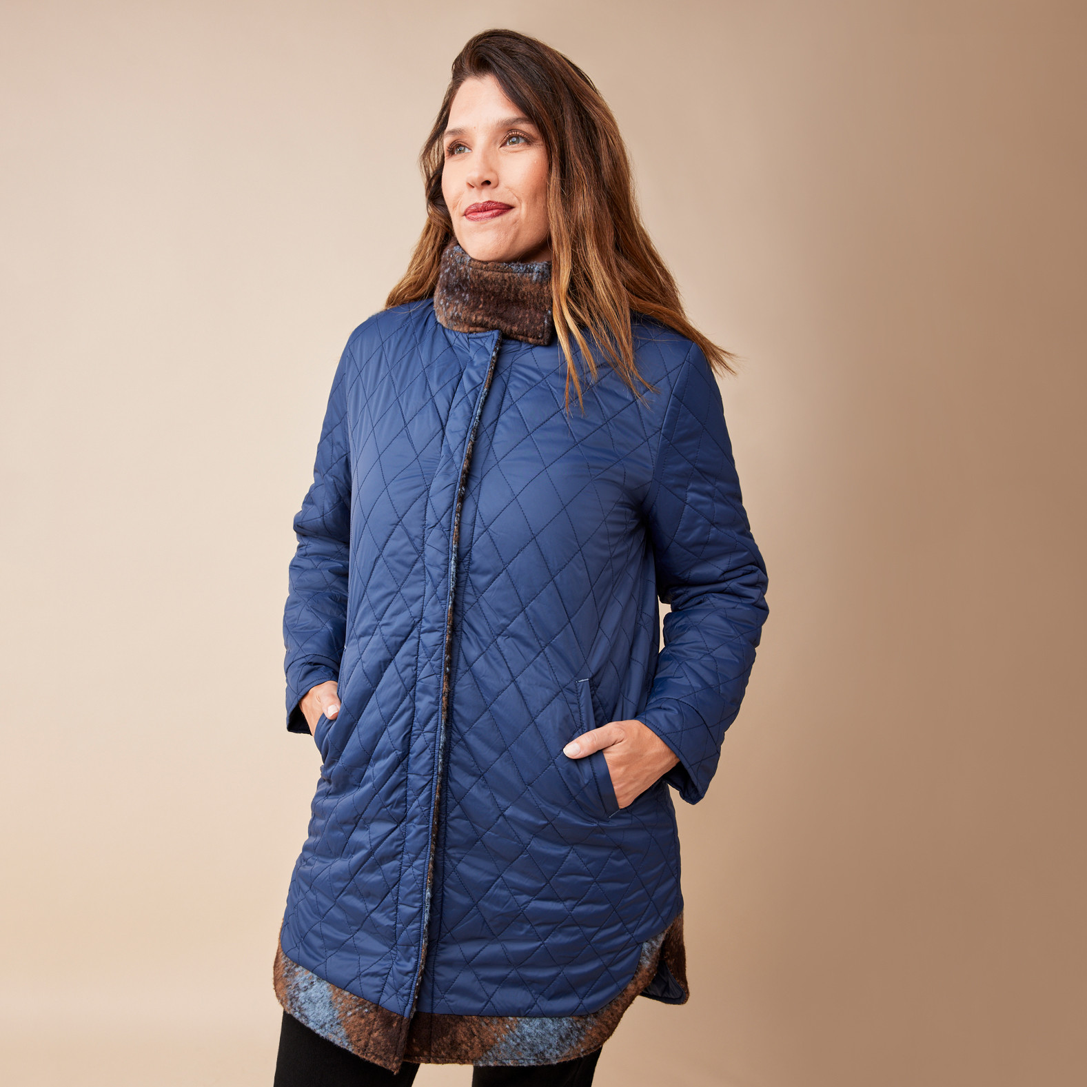 Reversible Plaid and Quilt Jacket