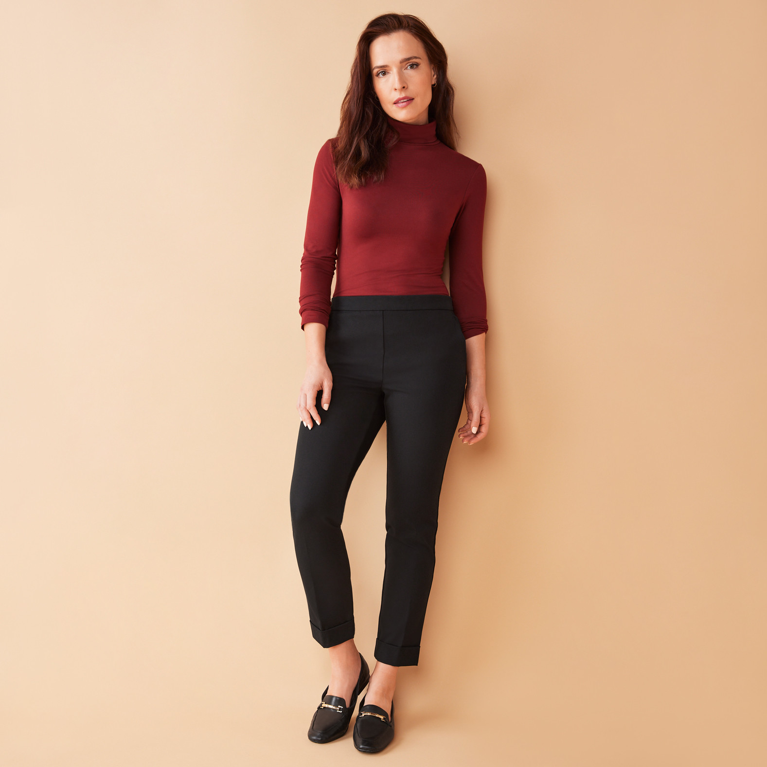 Cuffed Twill Comfort Fit Stretch Pant