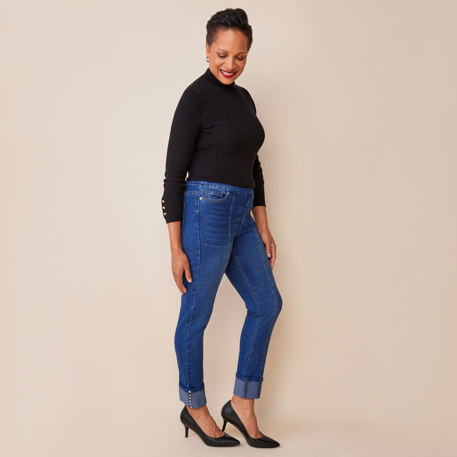 Comfort Fit Seamed Jean Side View