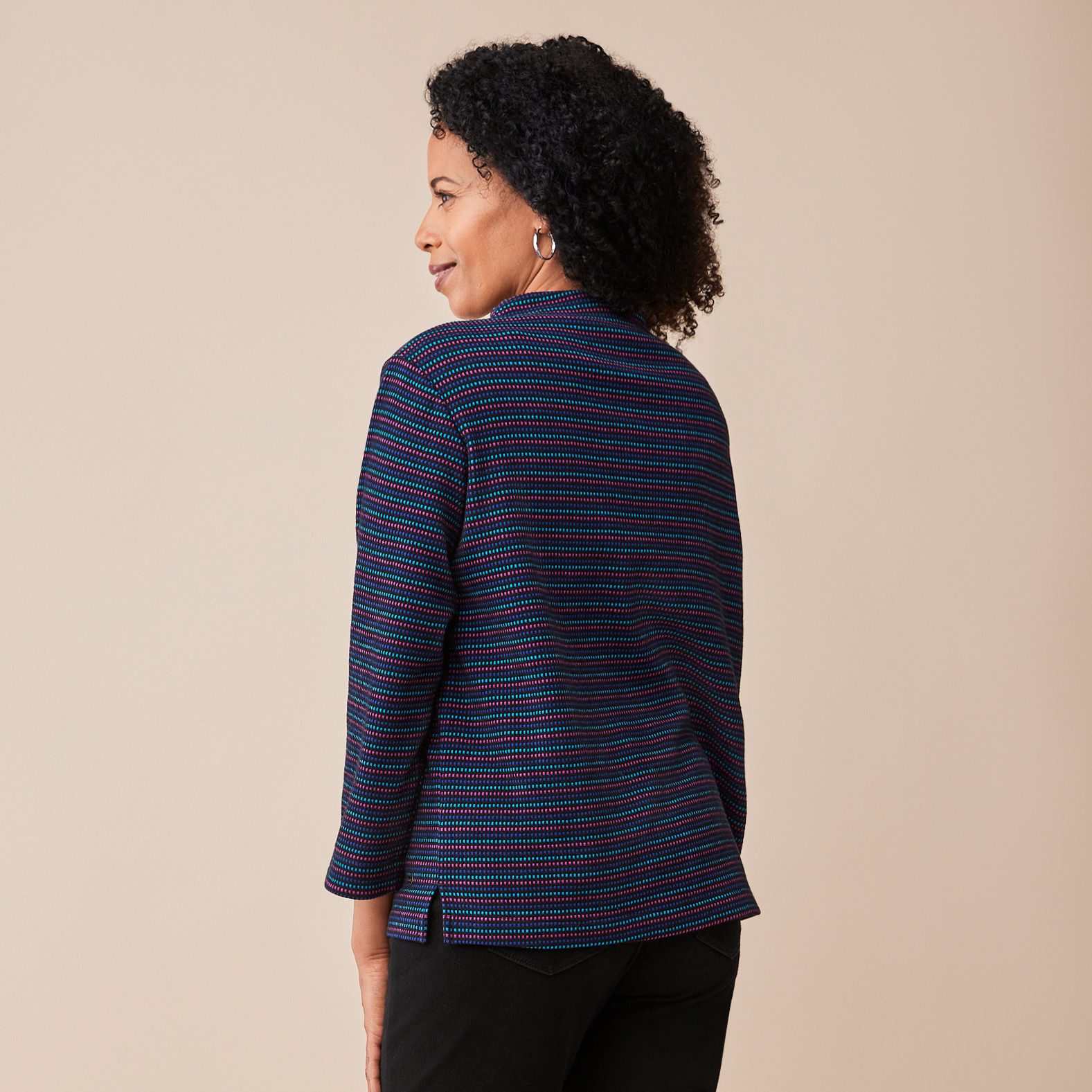 Dotted Jacquard Pullover Back View