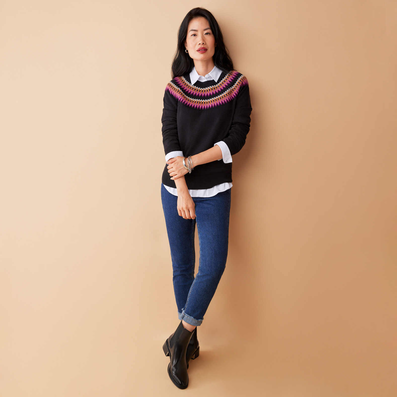 Fairisle Crewneck Sweater Full Body