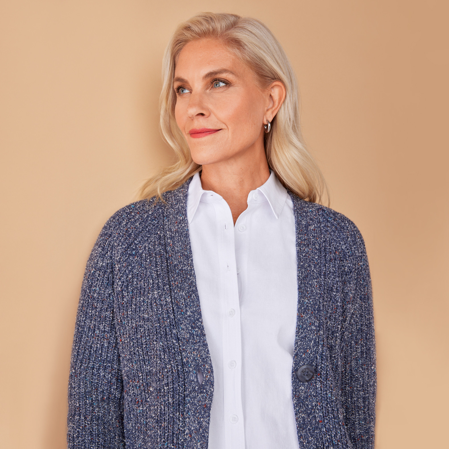 Textured Yarn Cardigan Close Up