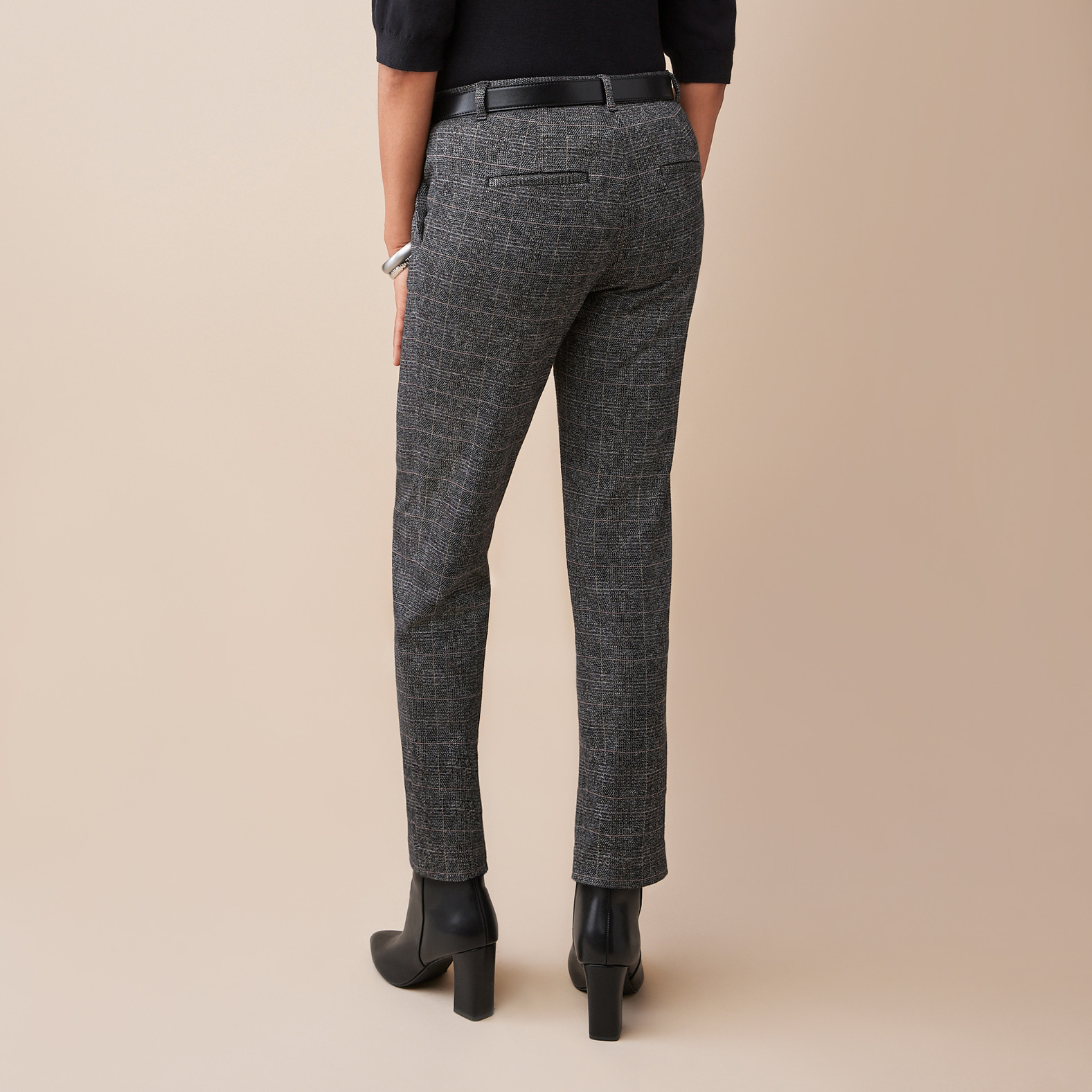 Tweed Slim Leg Pant Close Up Back View