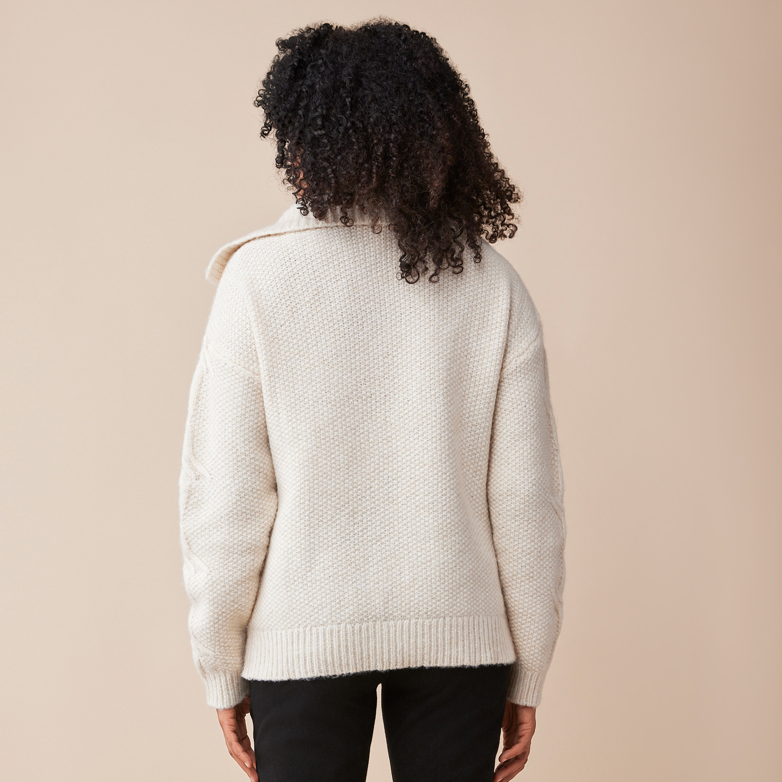 White Collared Sweater Back View