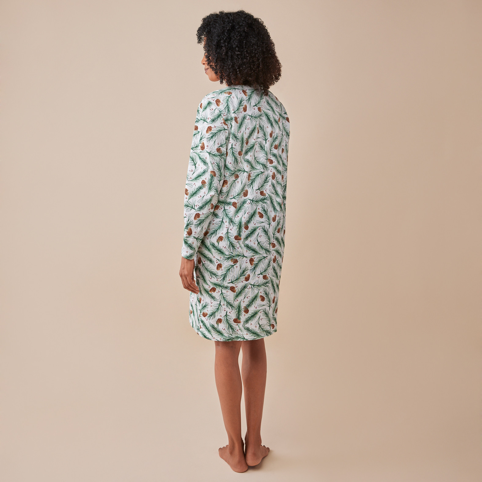 Women's Pinecone Print Nightshirt Back View