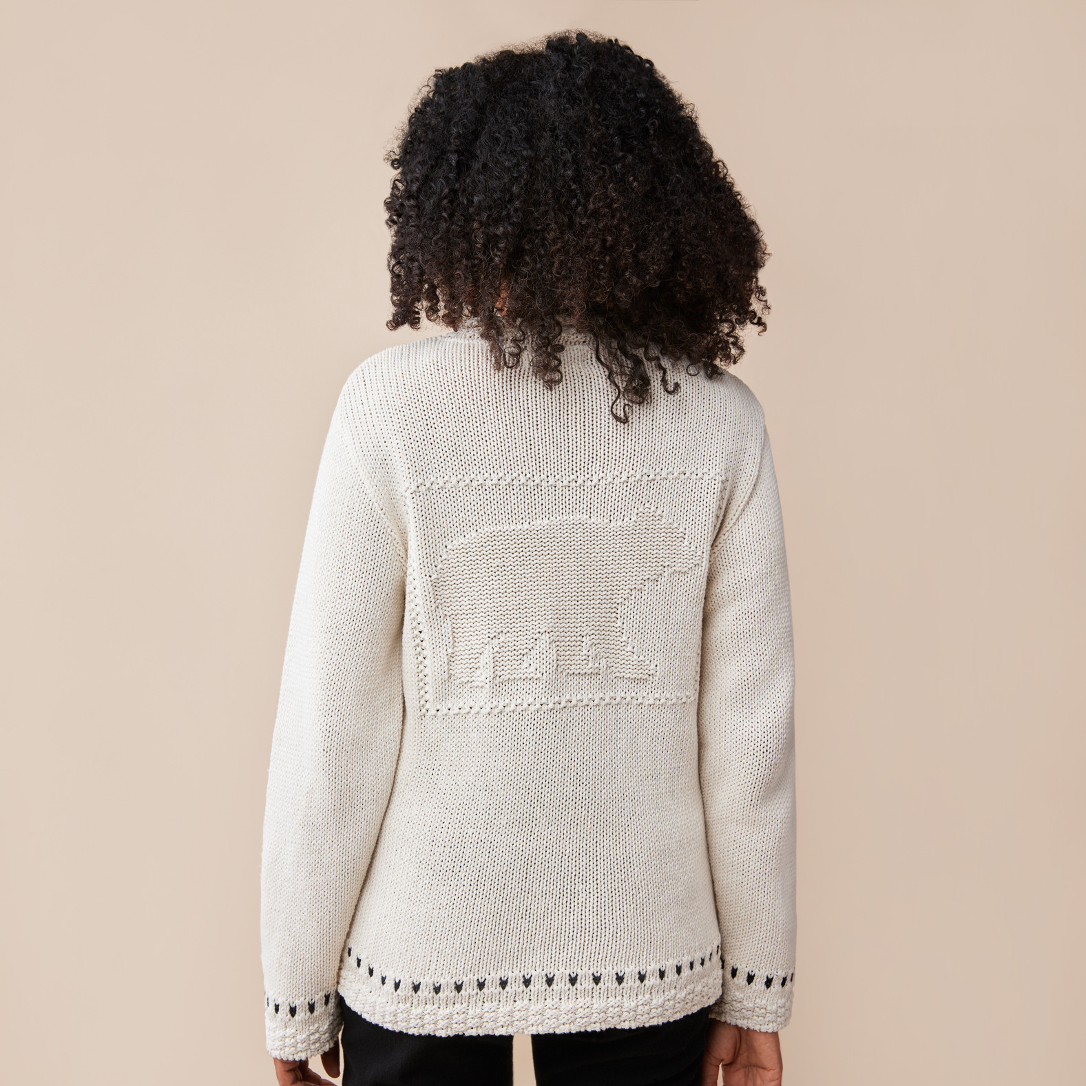 Jacquard Bear Sweater Back View