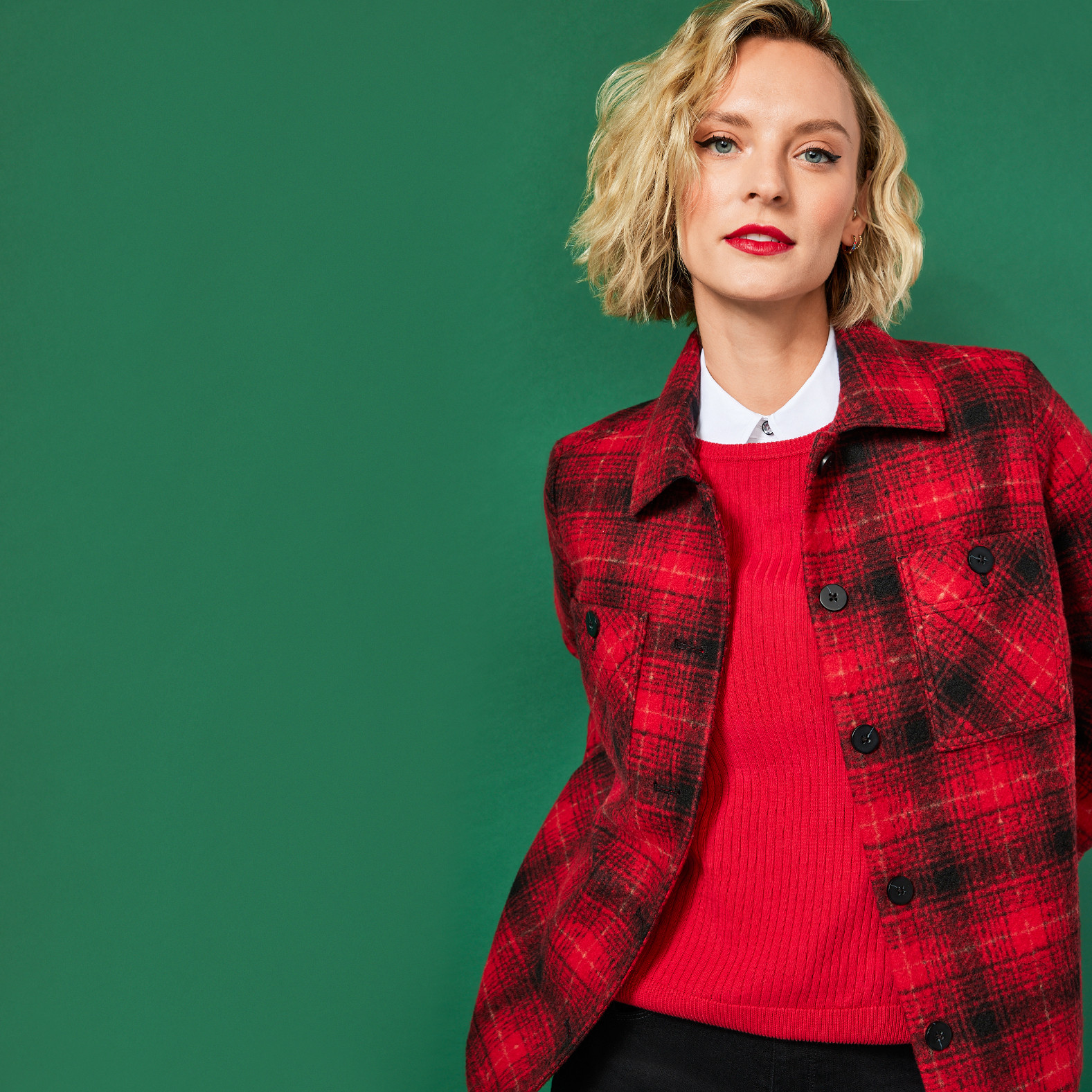 Petite Red Plaid Shacket
