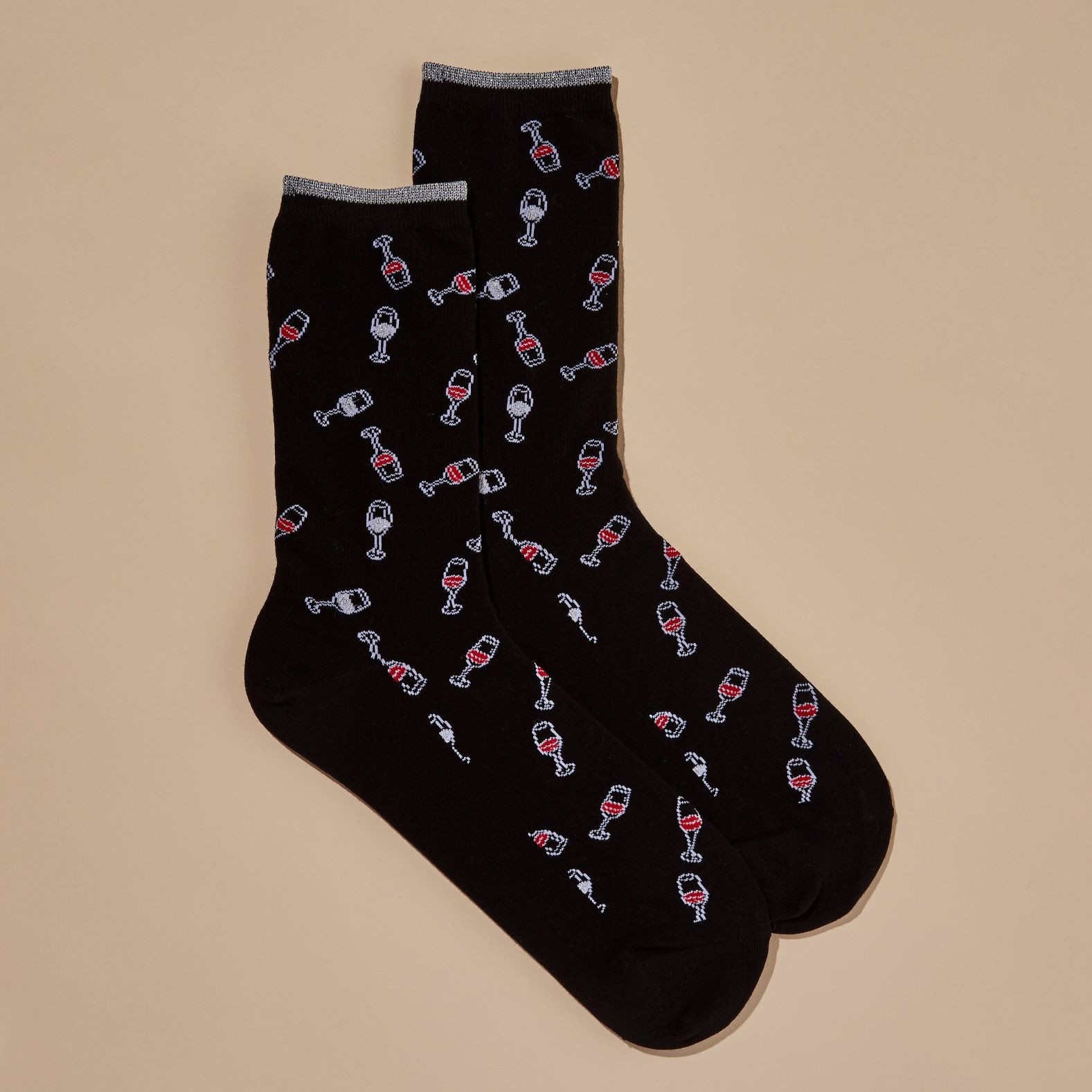 Wine Glass Novelty Crewsocks