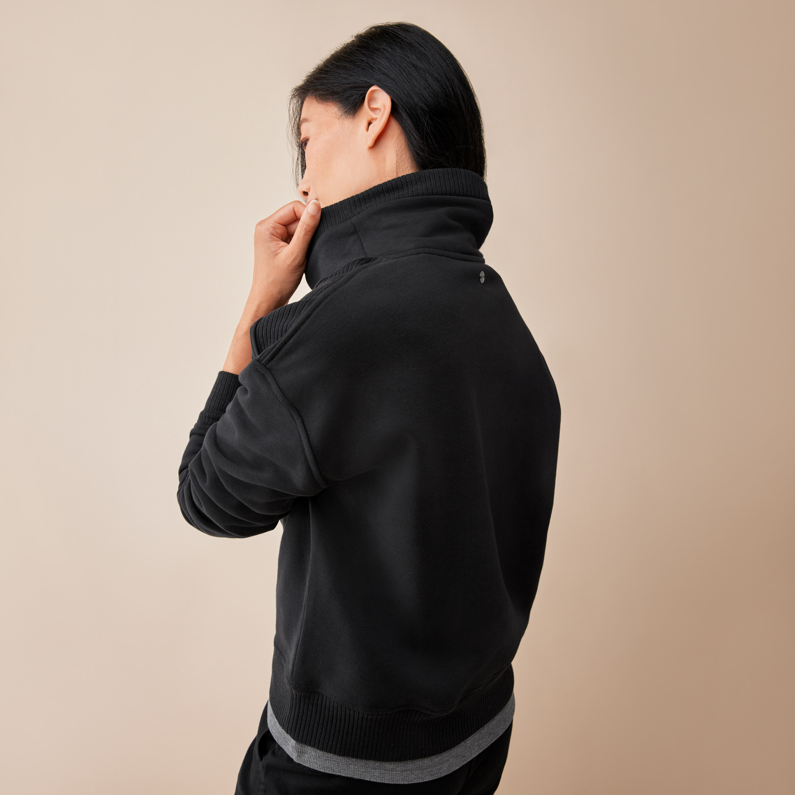 Funnelneck Drawstring Sweatshirt Back View