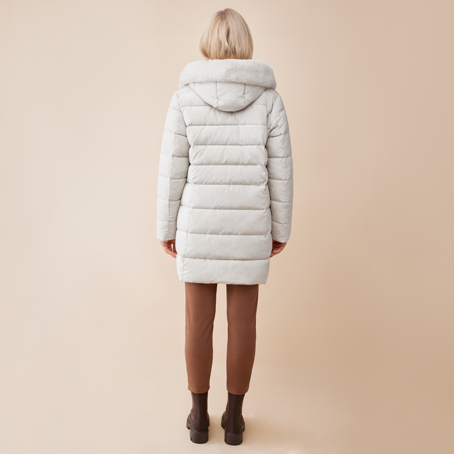 Chevron Quilt Winter Jacket Back View