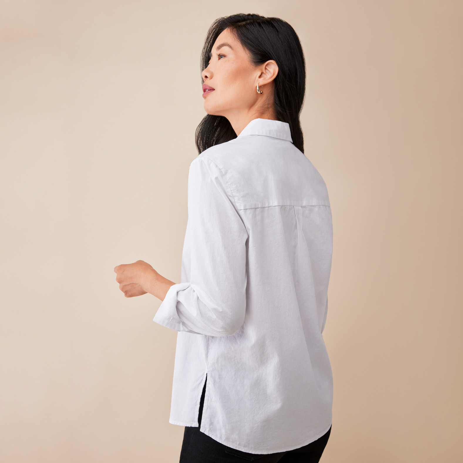 Cotton Button Down Shirt Back View