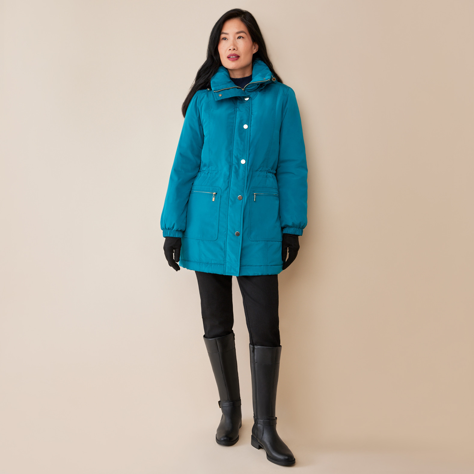 Cozy Quilted Winter Coat Full Body
