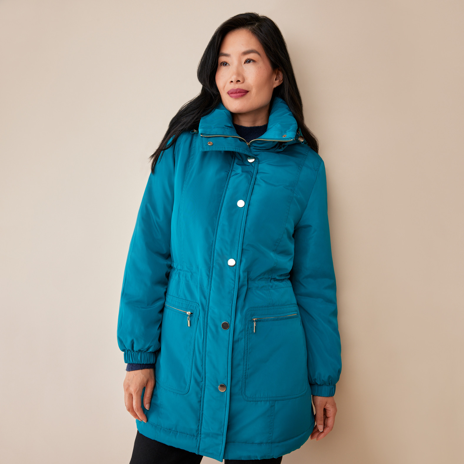 Cozy Quilted Winter Coat Half Body
