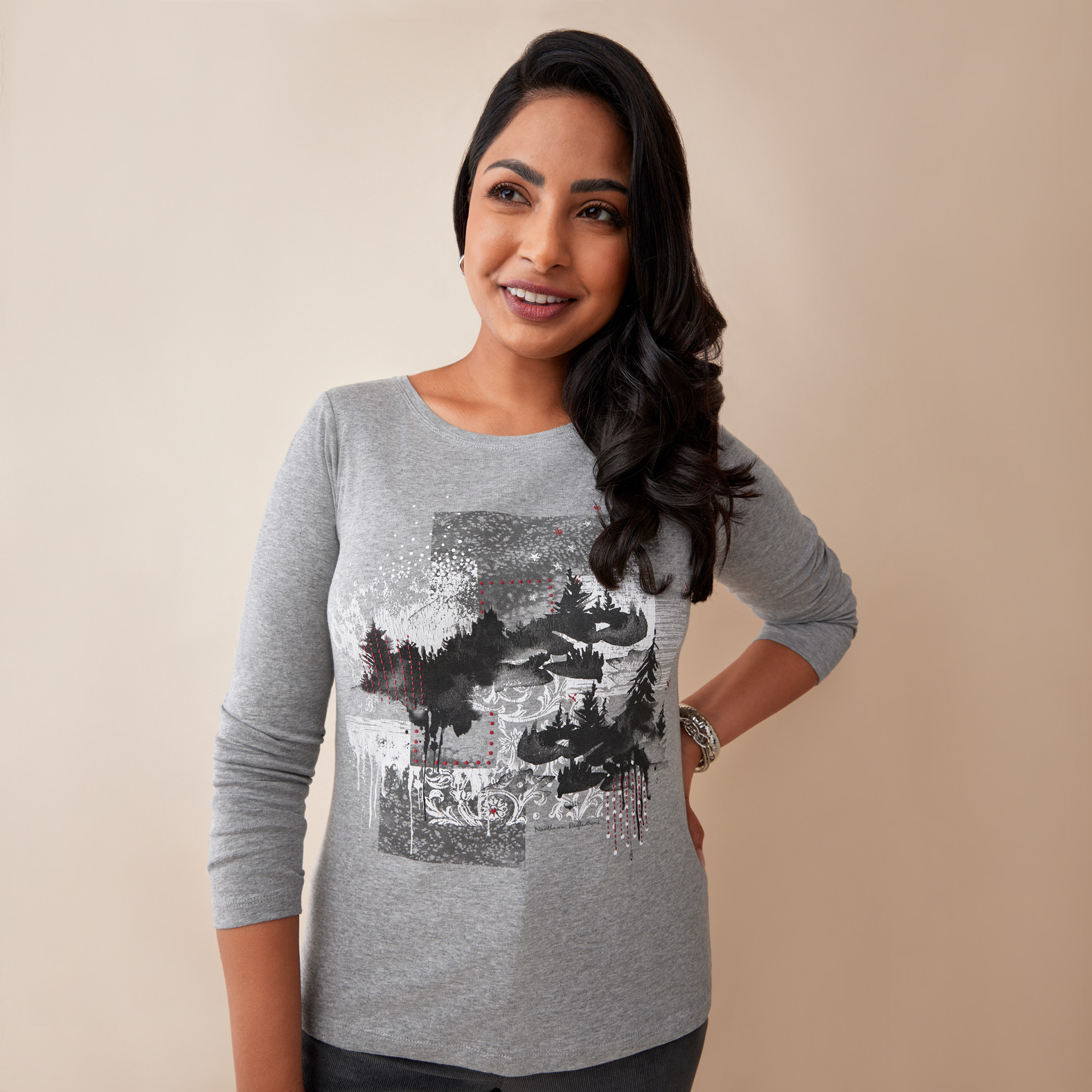 Petite - Everyday Fit Winter Print Tee