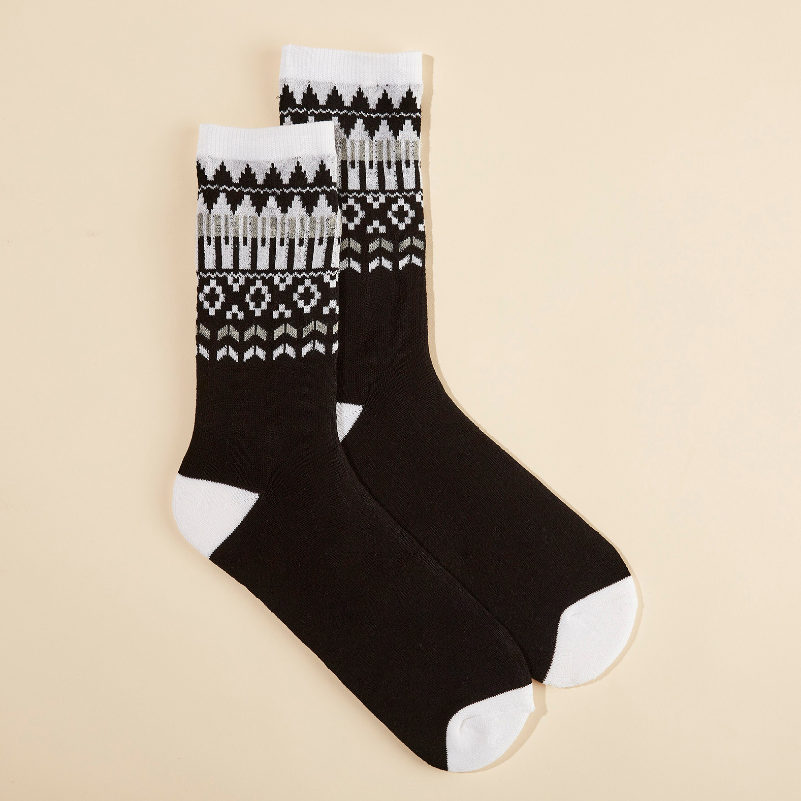 Bamboo Jacquard Crew Sock
