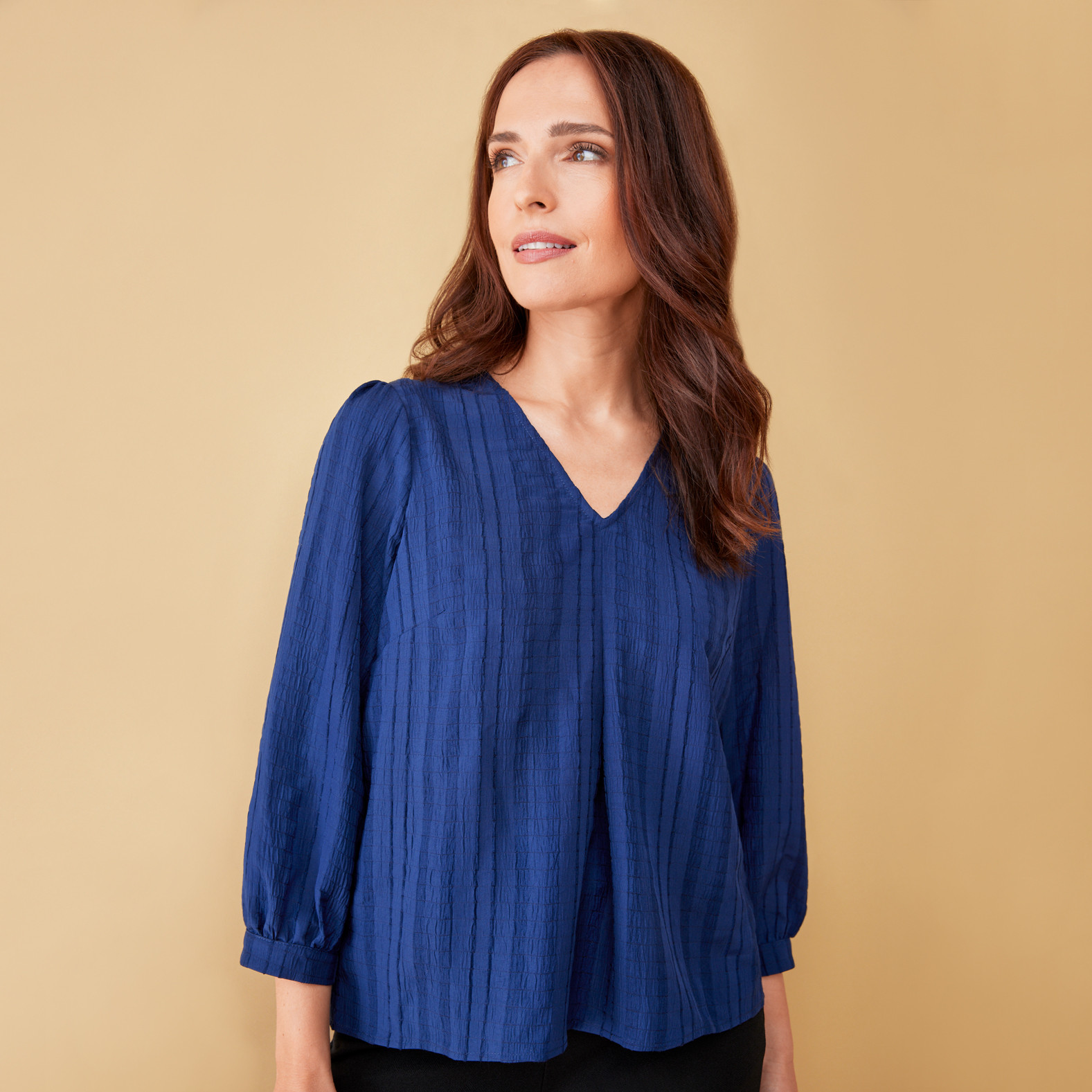 3/4 Sleeve Textured Top