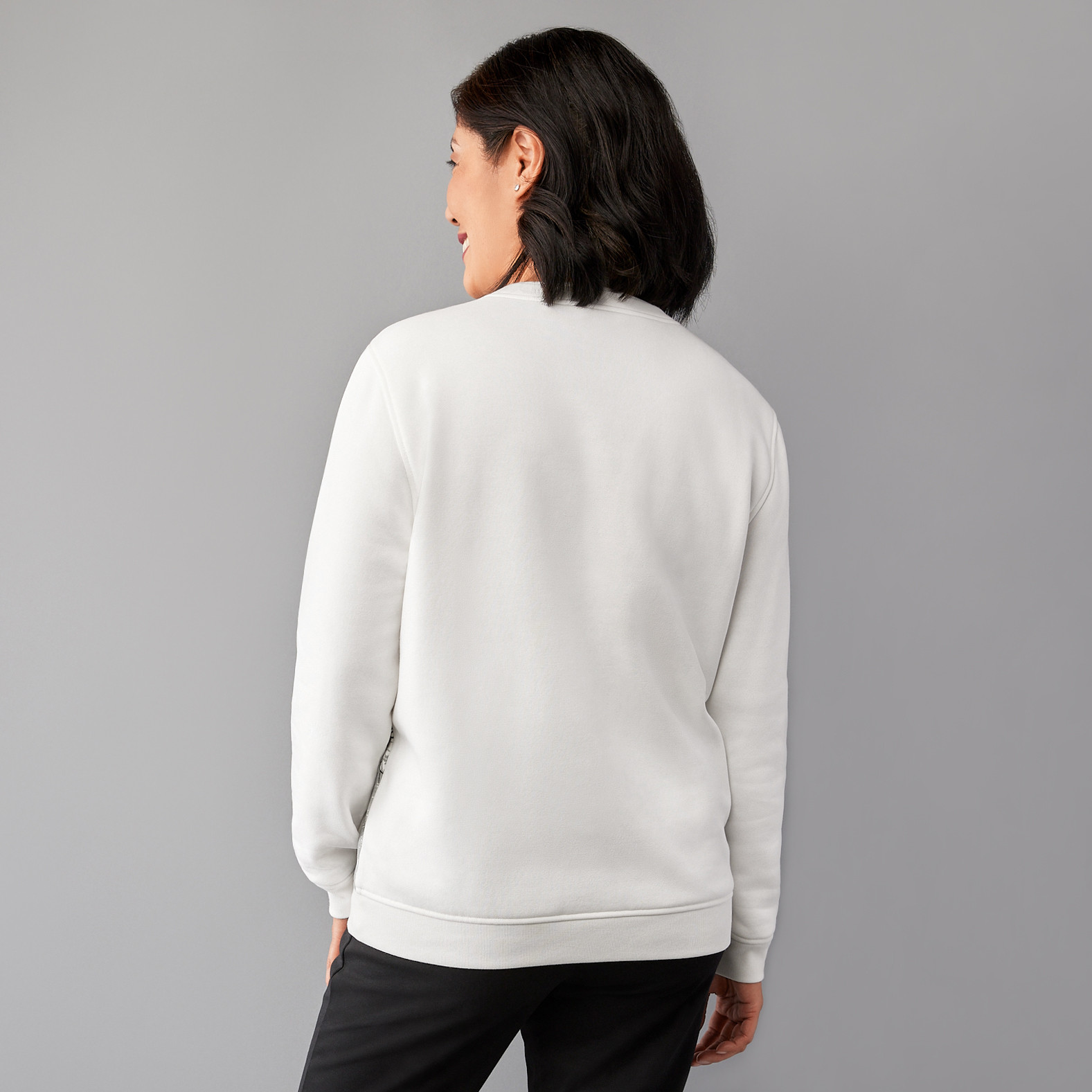 Scenic Birds Notch Neck Fleece Back View
