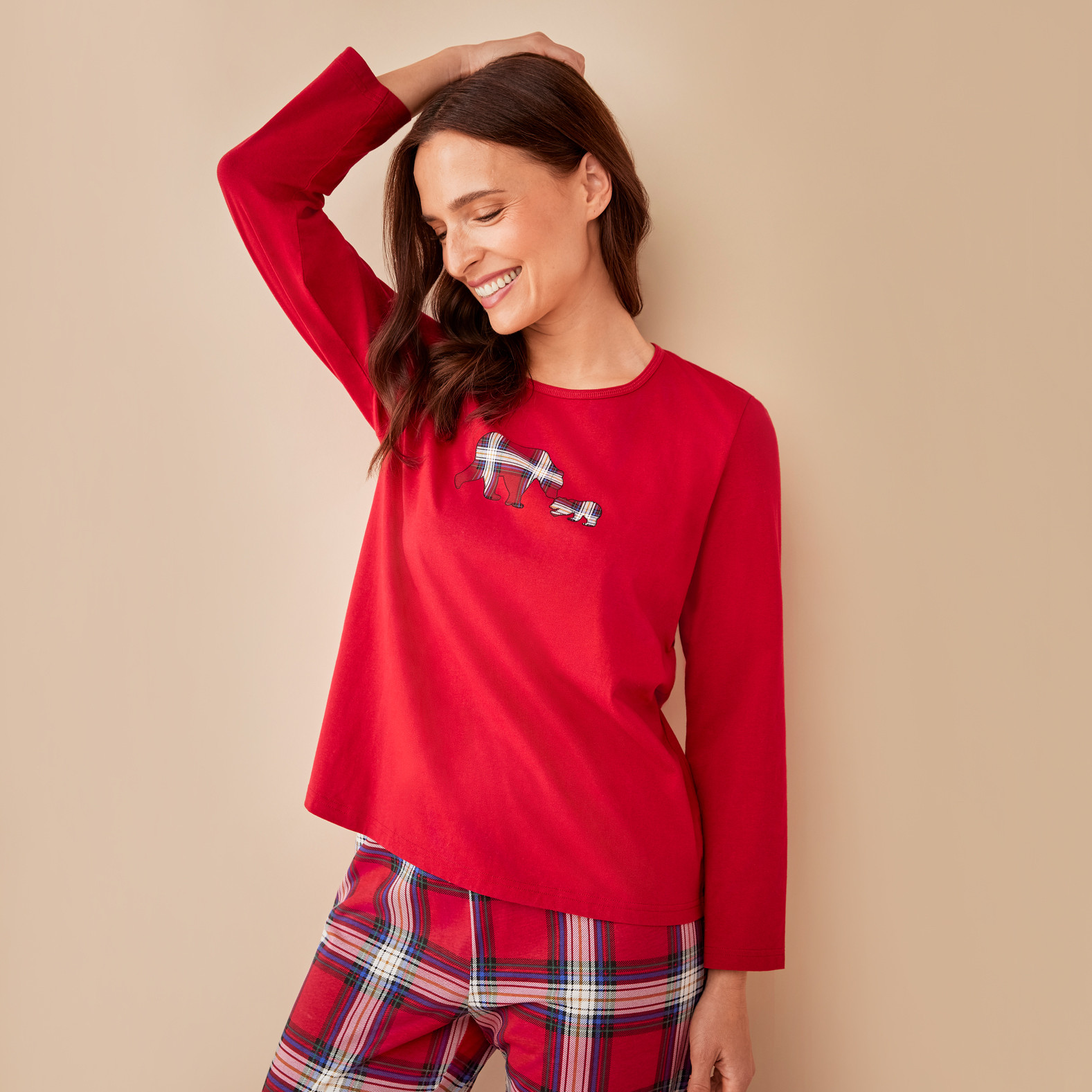 Plaid Holiday Pyjama Set- Half Body