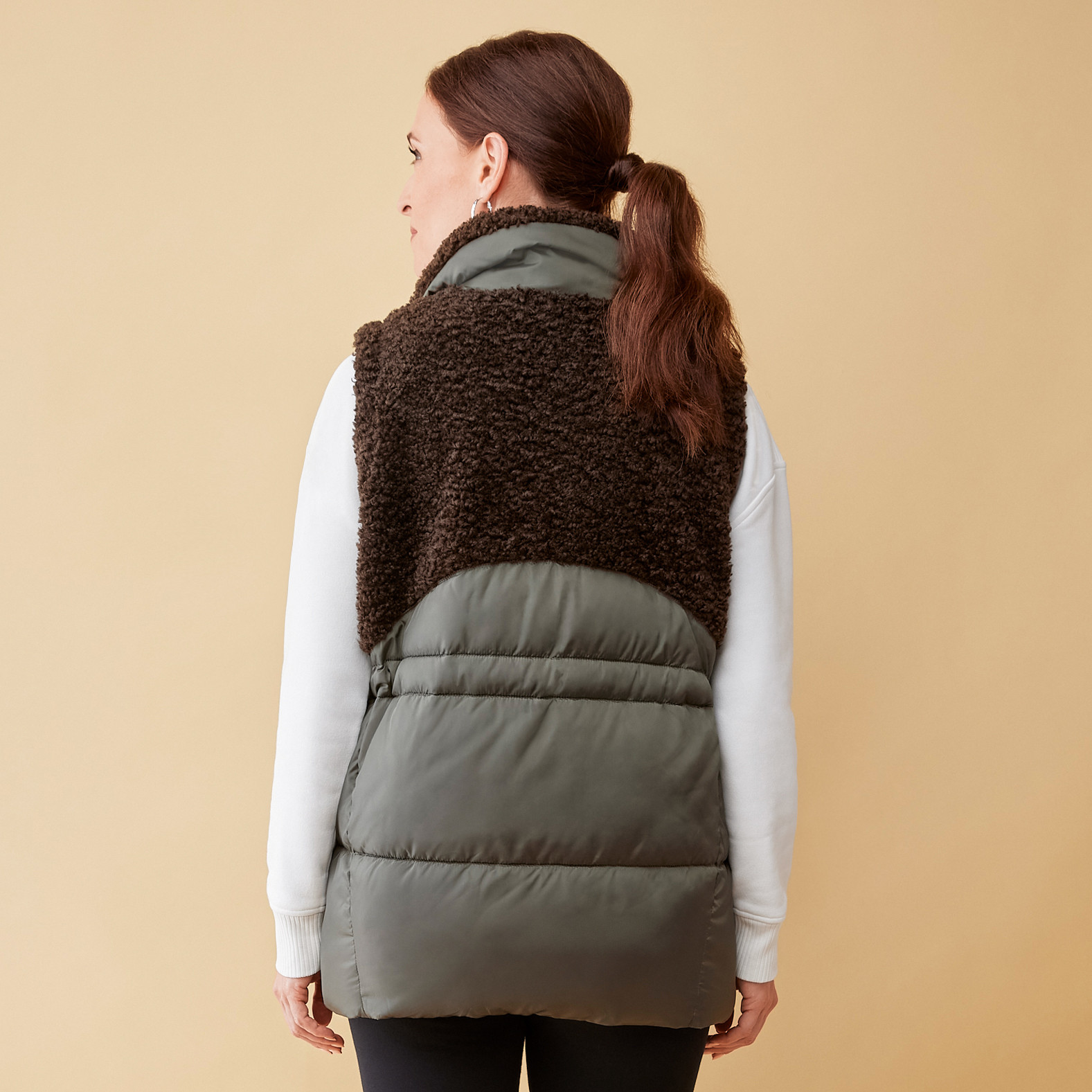 Women's Utility Style Sherpa Vest Back View