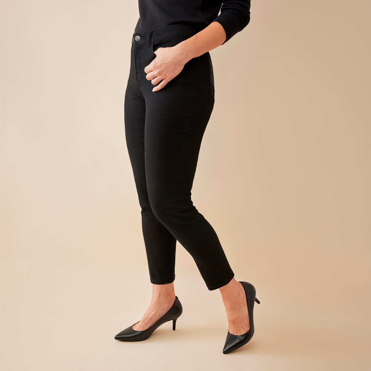Embellished Pocket Jean Half Body