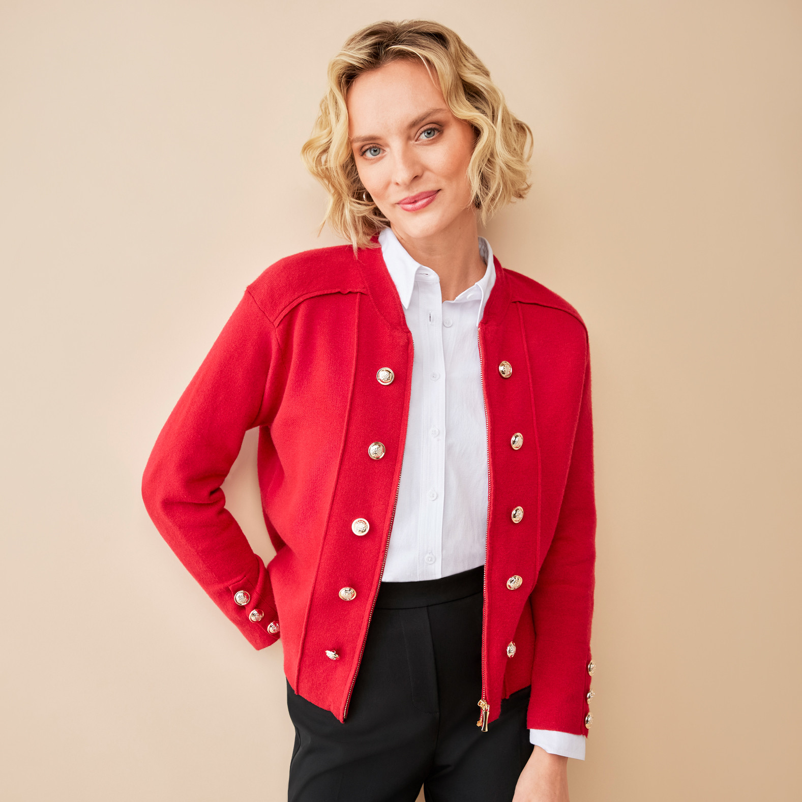 Petite - Military Cardigan