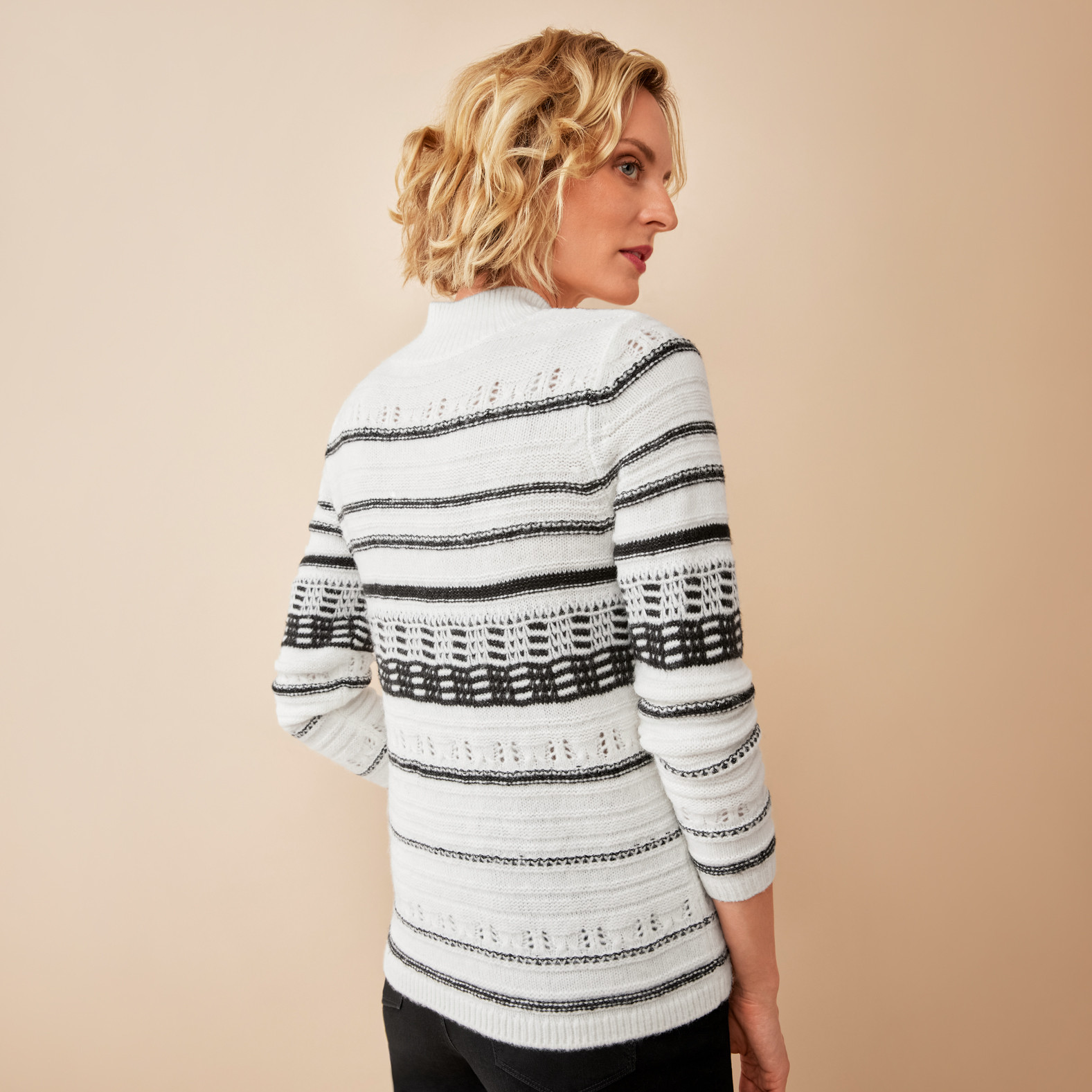 Petite - Pointelle Mockneck Sweater