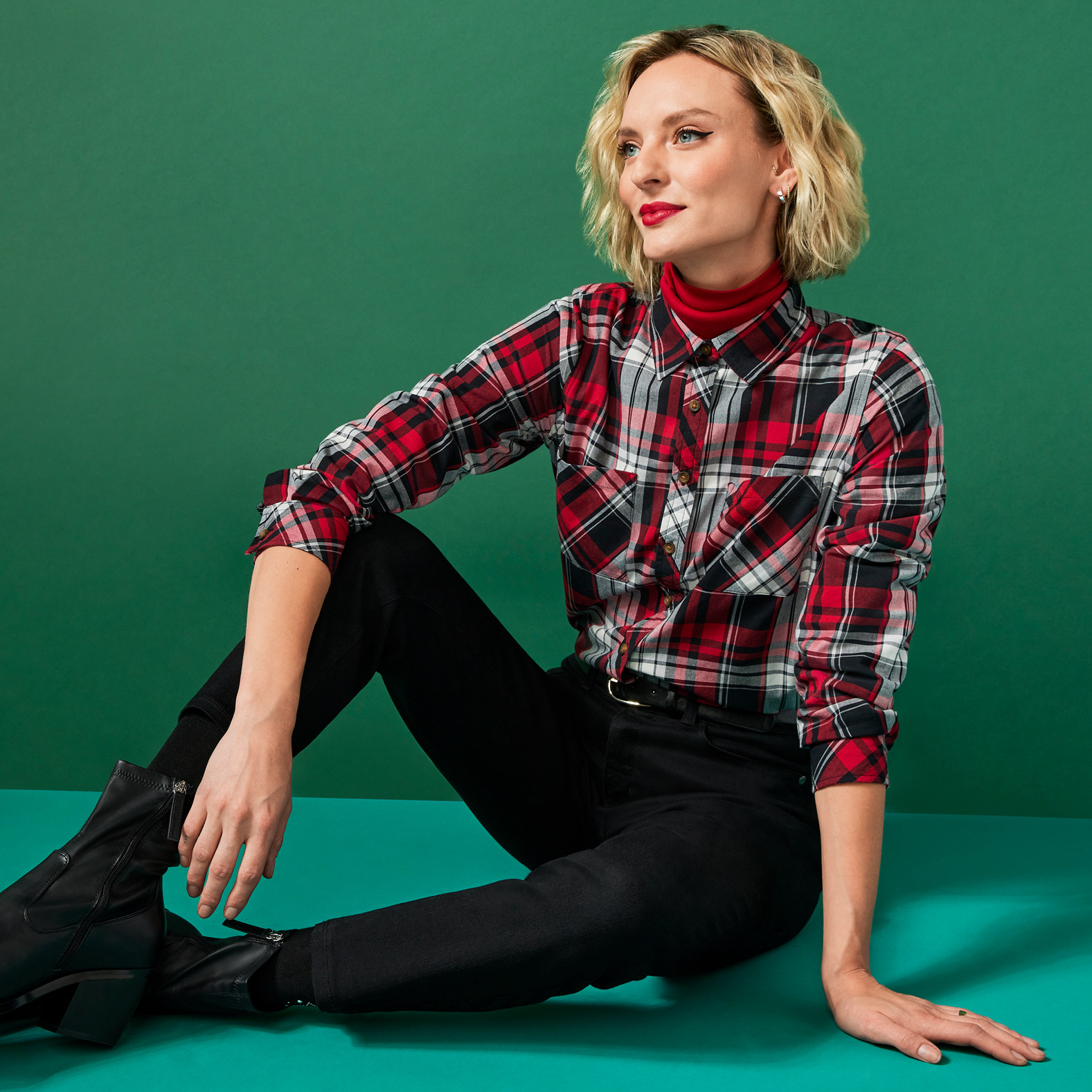Plaid Button Front Shirt